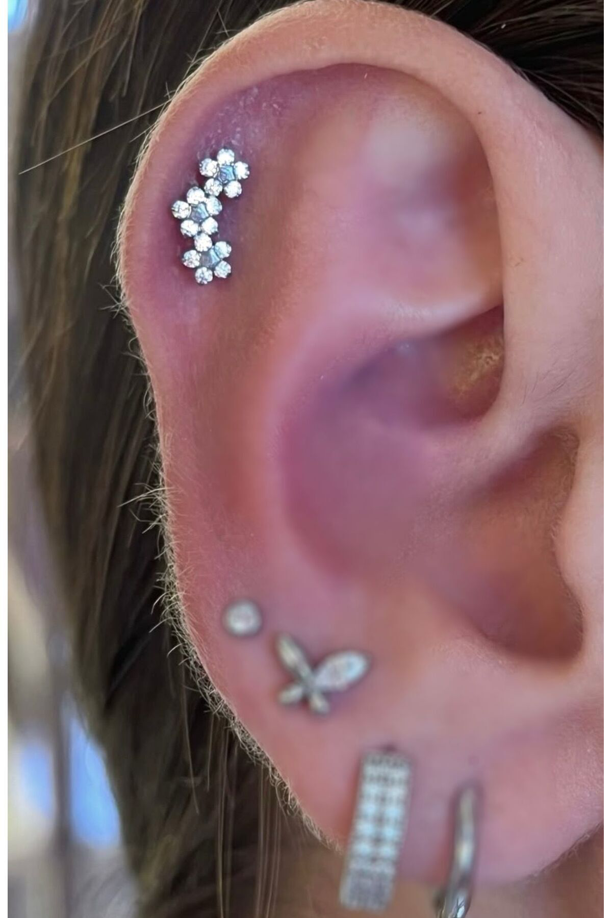 1 ADET G23 TİTANİUM (TİTANYUM) ZİRKON TAŞLI TRAGUS HELİX LOBE KIKIRDAK CONCH UYUMLU PİERCİNG