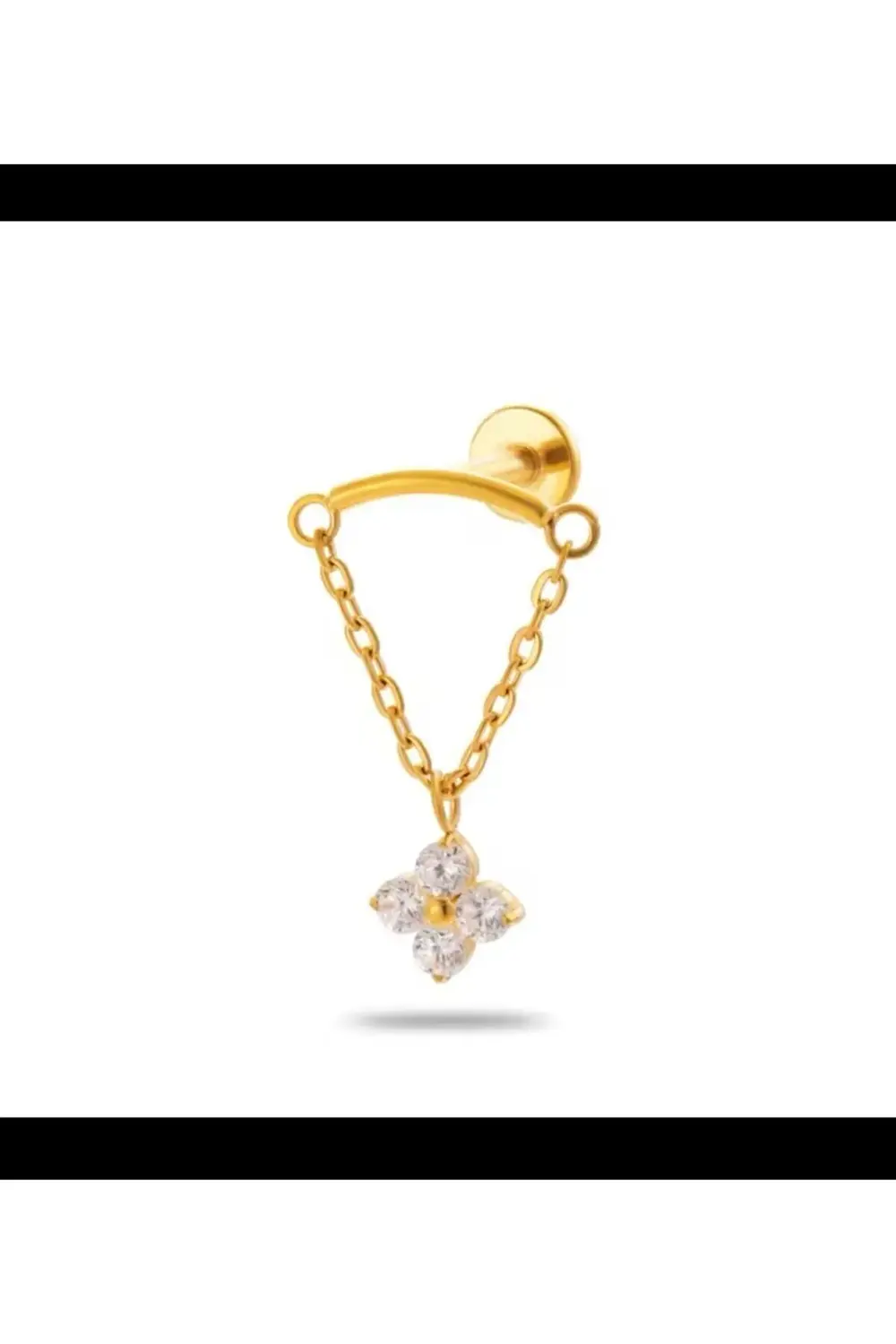 1 ADET G23 TITANIUM ( titanyum ) ZİRKON TAŞLI HİDDEN HELİX FLAT L