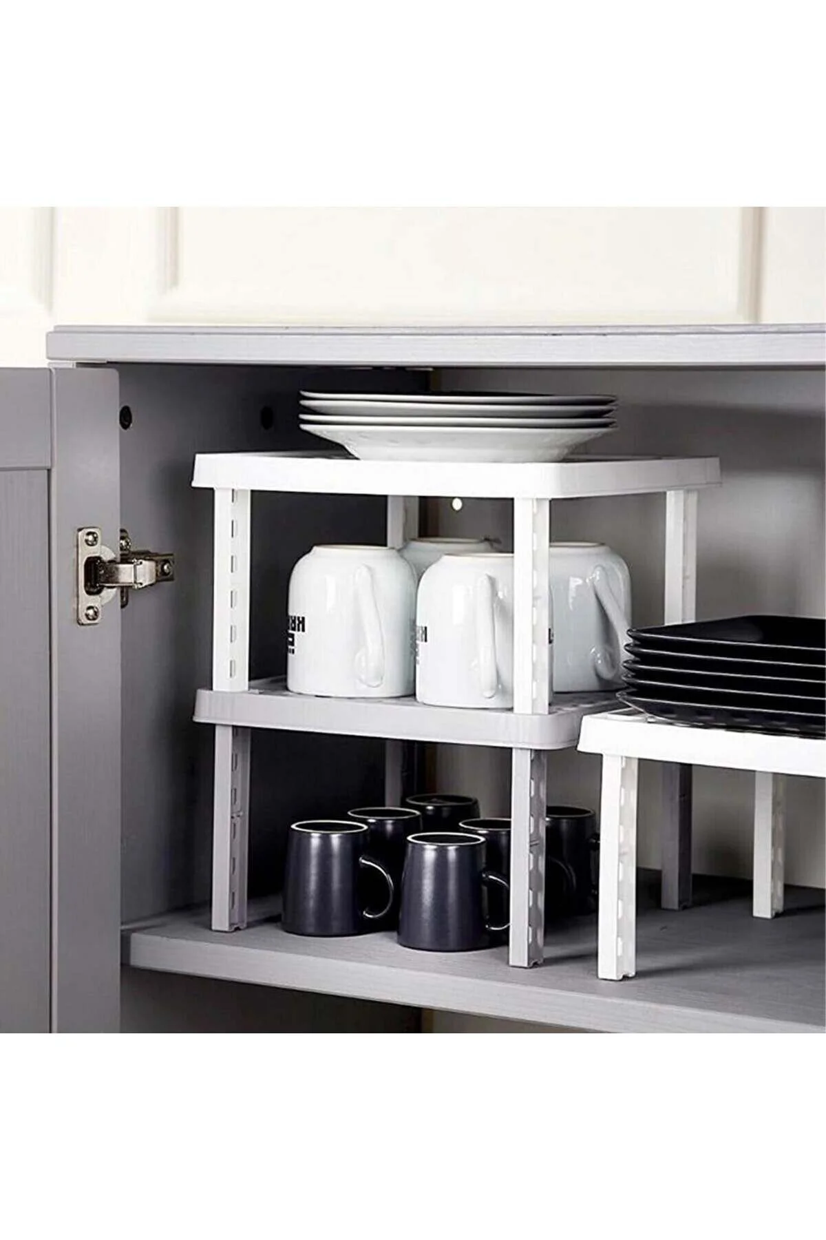 1 Adet Gondol Büyük Dolap İçi Düzenleyici Raf, Bardak Rafı, Düzen