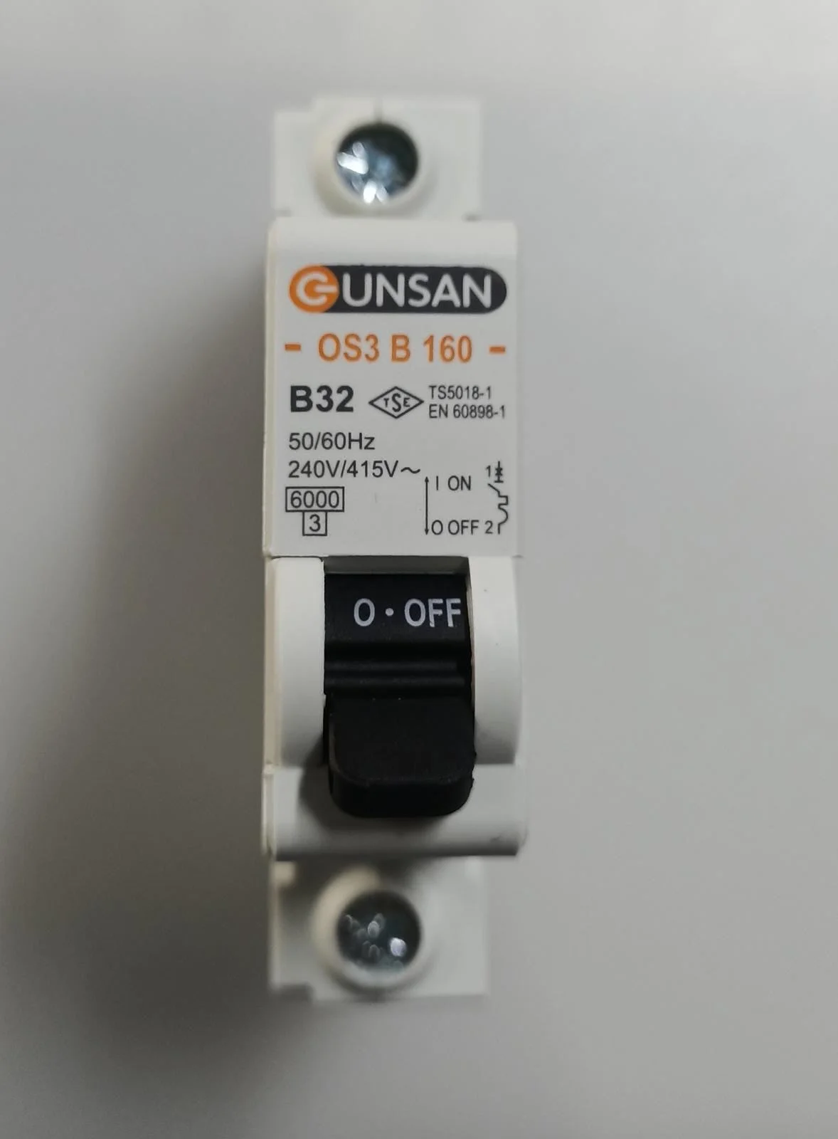 1 Adet Günsan 1X32a B Tipi 6 Ka Otomatik Sigorta OS3B160-32 1 Adet Günsan 1X32a B Tipi 6 Ka Otomatik Sigorta OS3B160-32