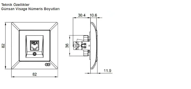 1 Adet Günsan Visage Beyaz Telefon Prizi (CAT3) Çerçevesiz