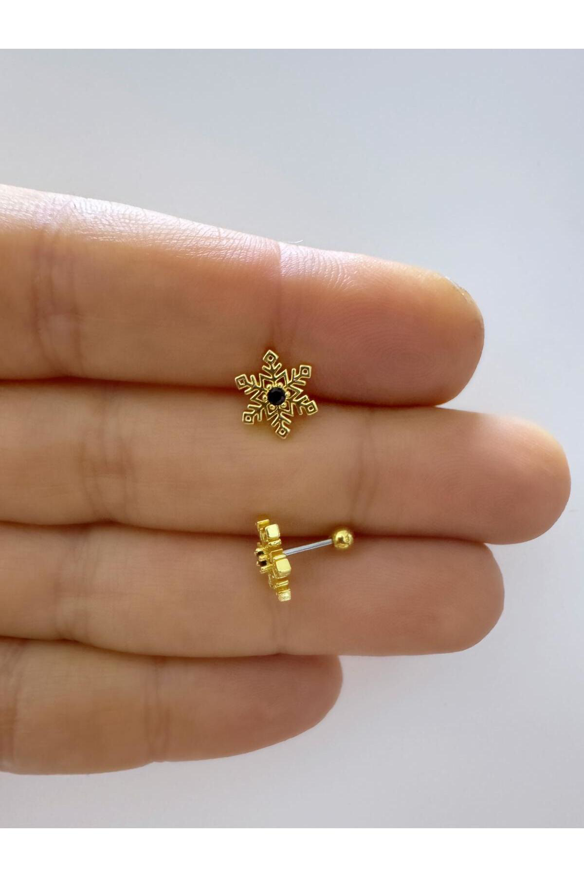 1 ADET KAR TANESİ HELİX FLAT LOBE UYUMLU PİERCİNG