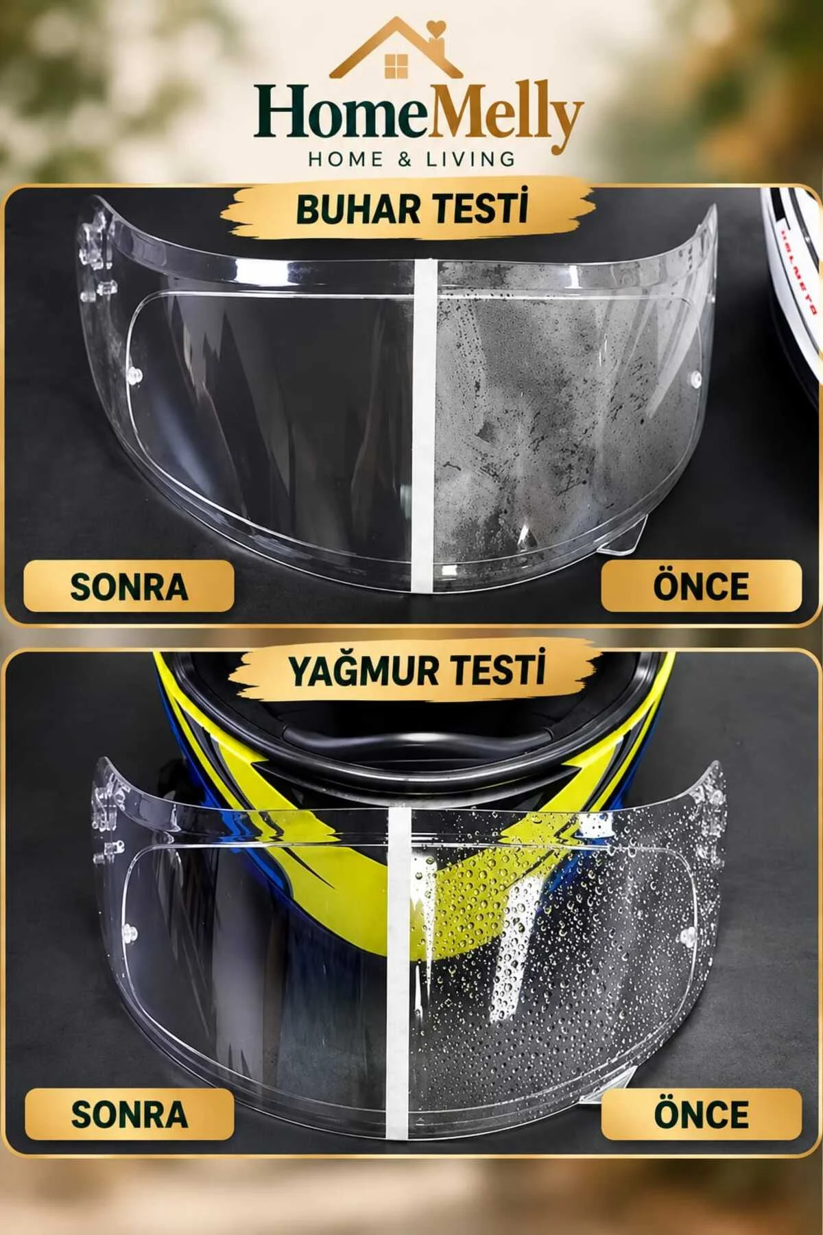 1 Adet Kask Vizörü İçin Yağmur ve Buğu Engelleyici Film