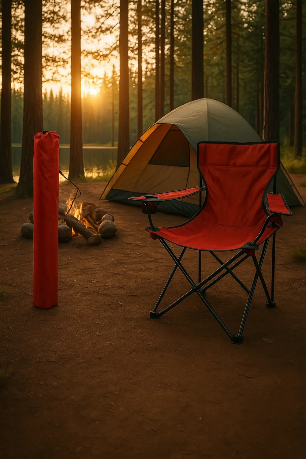 1 Adet Katlanır Taşıma Çantalı Kamp Sandalyesi, Dış Ortam Portati