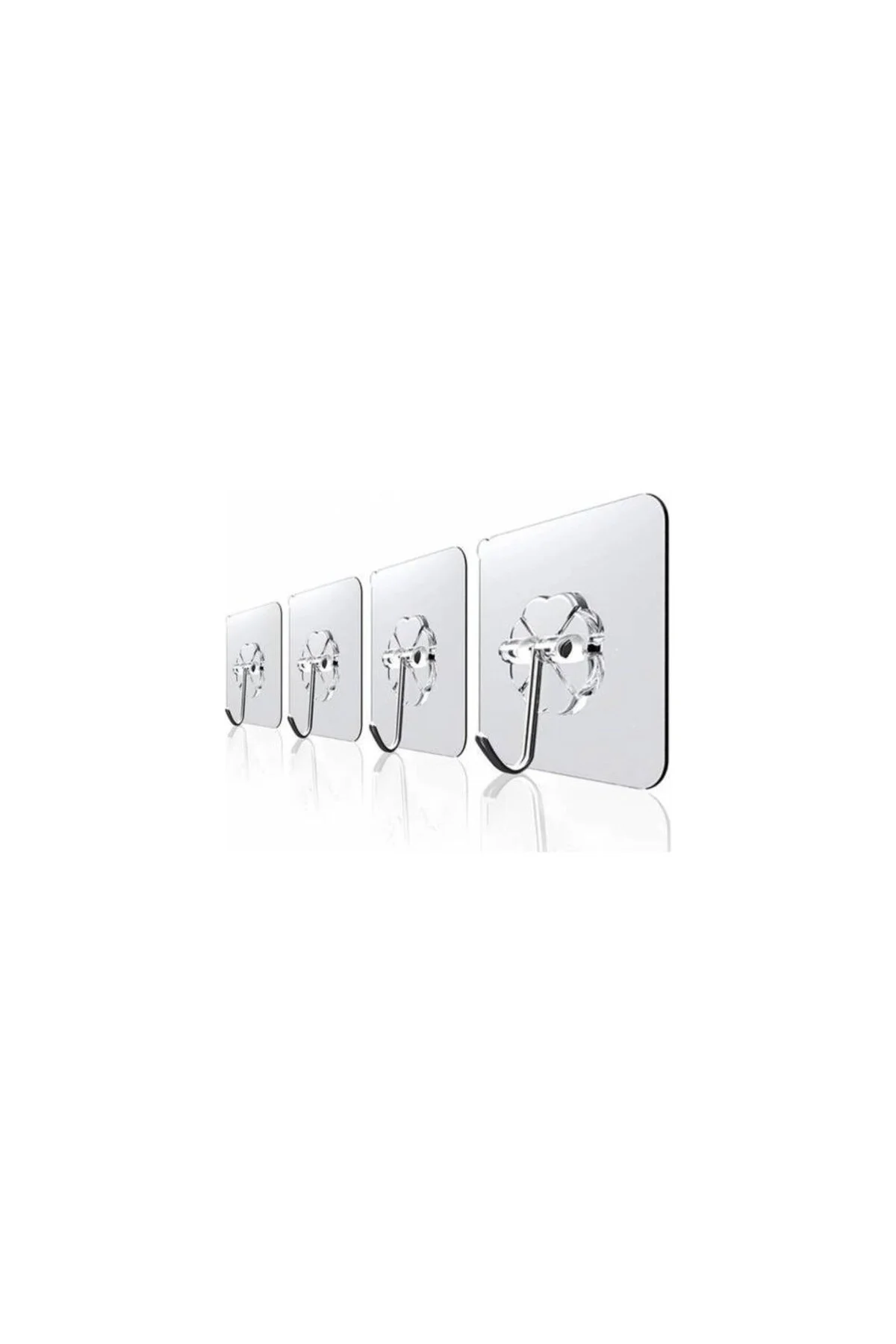 1 Adet Kendinden Yapışkanlı Şeffaf Duvar Askısı – 6x6 cm Güçlü Ka