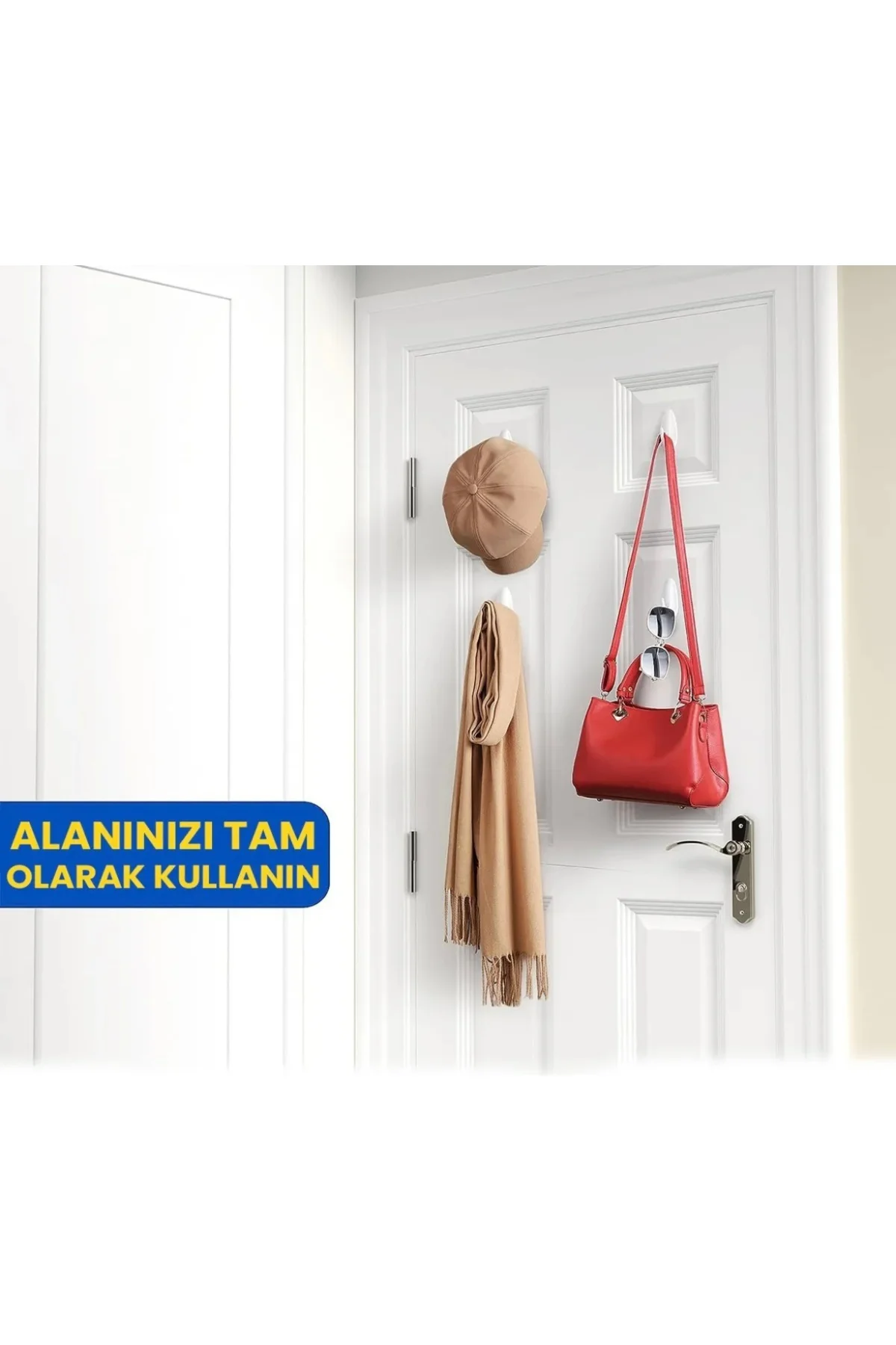 1 Adet Kendinden Yapışkanlı Oval Krem Renkli Mutfak veya Banyo Askısı