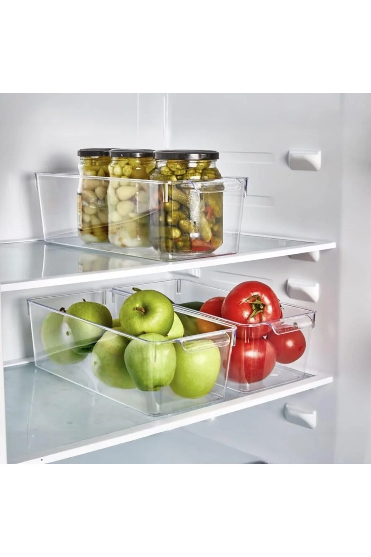 1 Adet Kırılmaz Ultra Dayanıklı Buzdolabı Düzenleyici Organizer Kutu Şeffaf - Medı