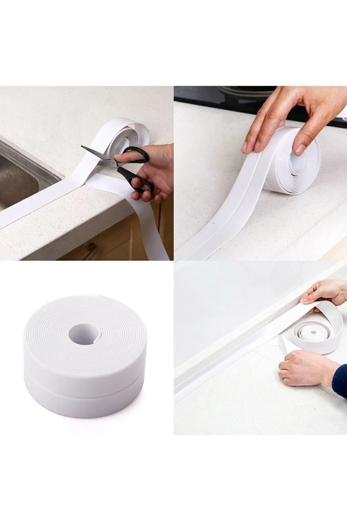 1 Adet Lavabo Küvet Su Sızdırmazlık Bantı 320 cm x 38 mm (beyaz)