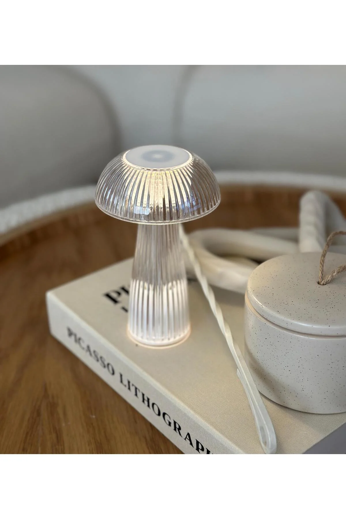 1 Adet Mantar Model Pilli Led Masa Lambası