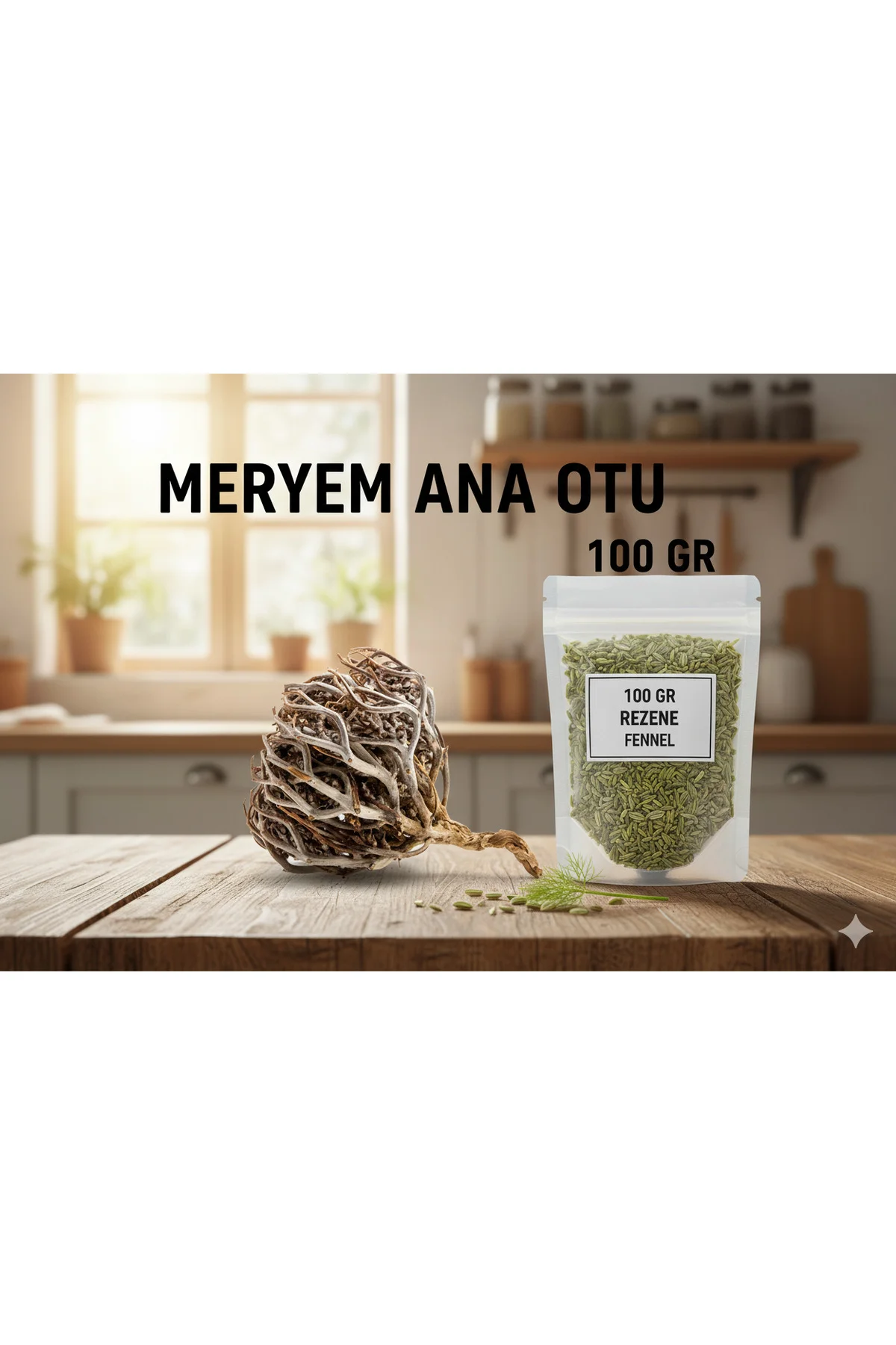 1 Adet Meryem Ana Eli Otu + 100 Gr Rezene | Ayrı Paketlerde – Doğal, Katkısız,