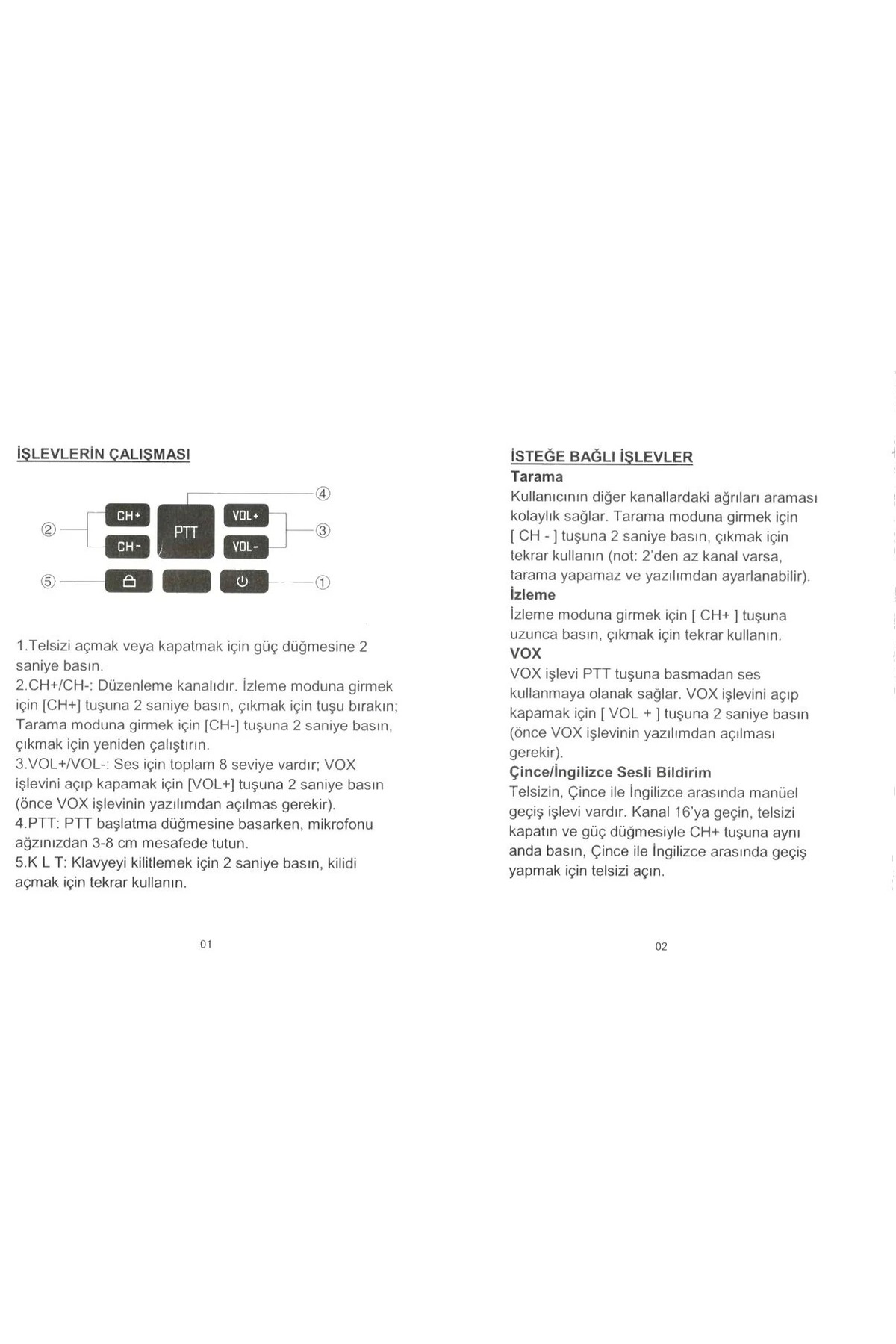 1 Adet Mini El Tipi Telsiz Pratik Anahtarlık Için Yakın Mesafe Te