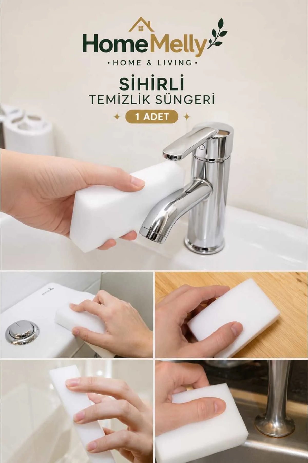 1 Adet Nano Sihirli Sünger , Çok Amaçlı Leke Çıkarıcı Temizlik Süngeri