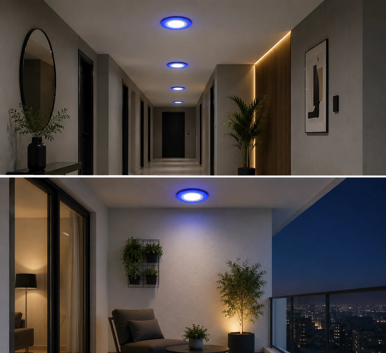 1 Adet NOAS YL11 0600 Sıva Altı 6+3W 3 Fonksiyonlu Yuvarlak Led Spot 6500K Beyaz+Mavi