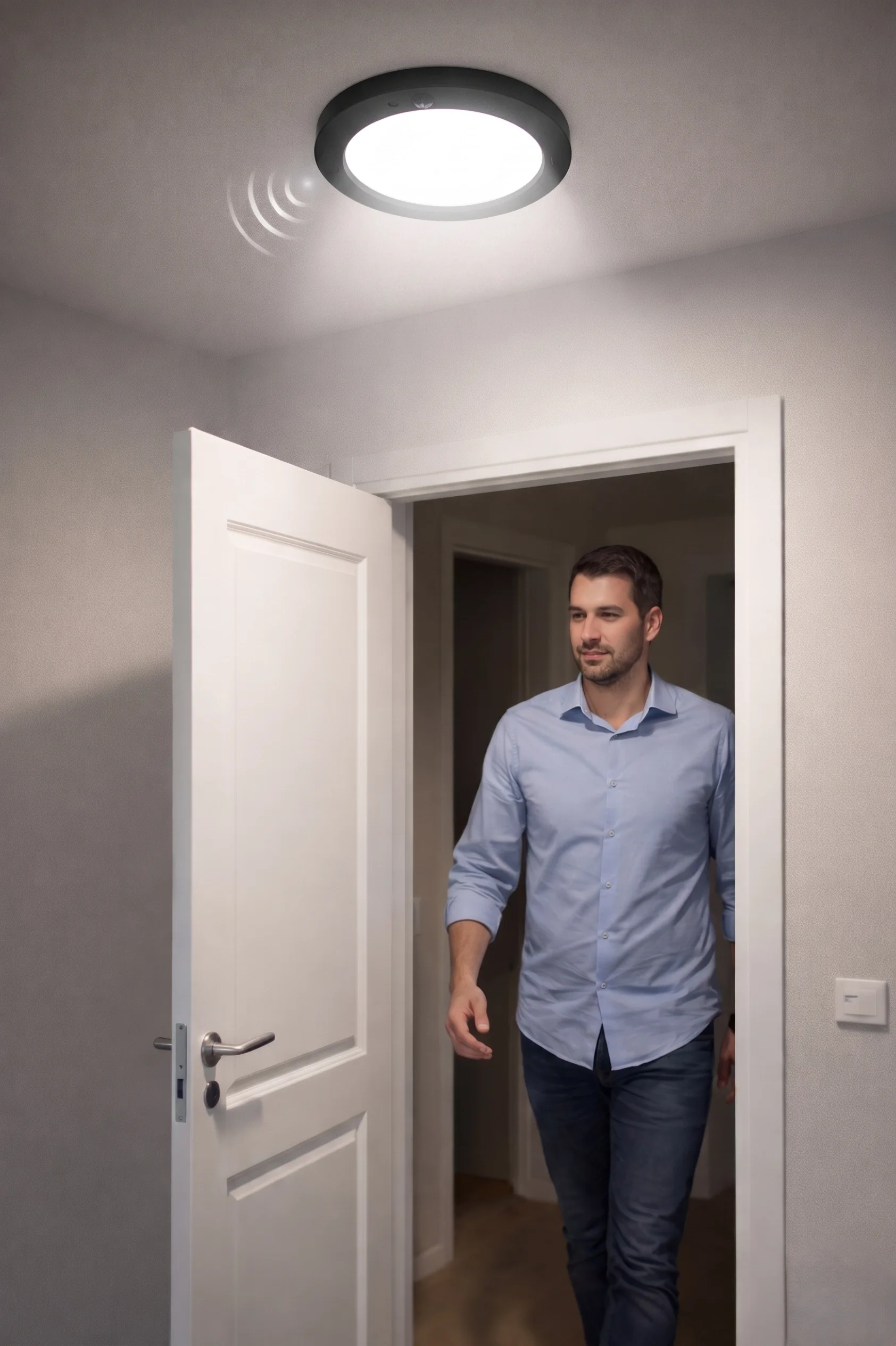 1 Adet NOAS YL14 1810 S Sıva Üstü 20W Siyah Kasa Sensörlü Led Armatür 6400K Beyaz Işık
