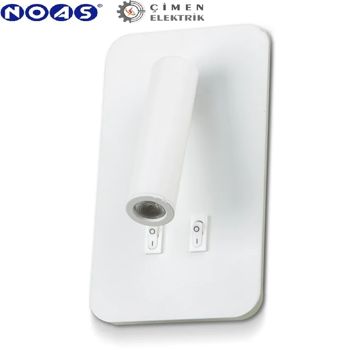 1 Adet Noas YL85 1732 Beyaz Kasa Ronda Led Dekoratif Aplik 3+7W 3200K Gün Işığı