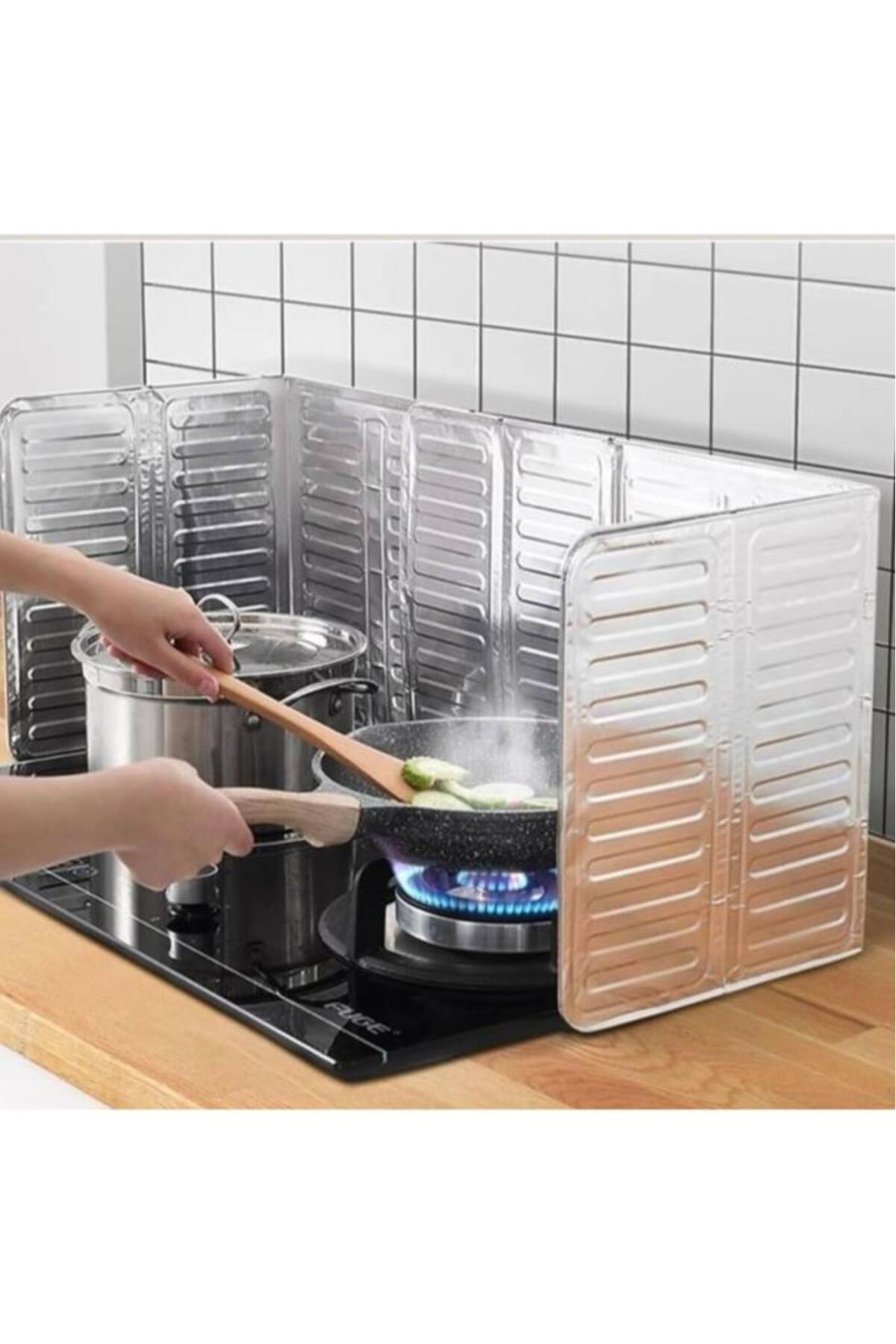 1 Adet Ocak Arkası Yağ Koruyucu Katlanır Plaka halinde Alüminyum 