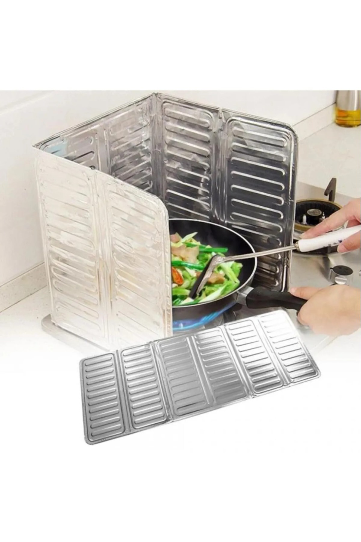 1 Adet Ocak Arkası Yağ Koruyucu Katlanır Plaka halinde Alüminyum 