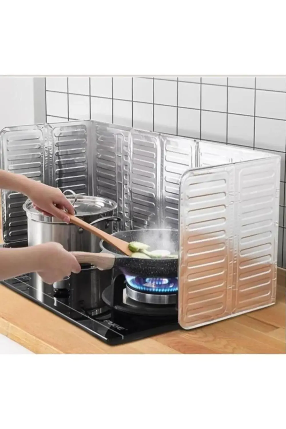 1 Adet Ocak Arkası Yağ Koruyucu Katlanır Plaka halinde Alüminyum