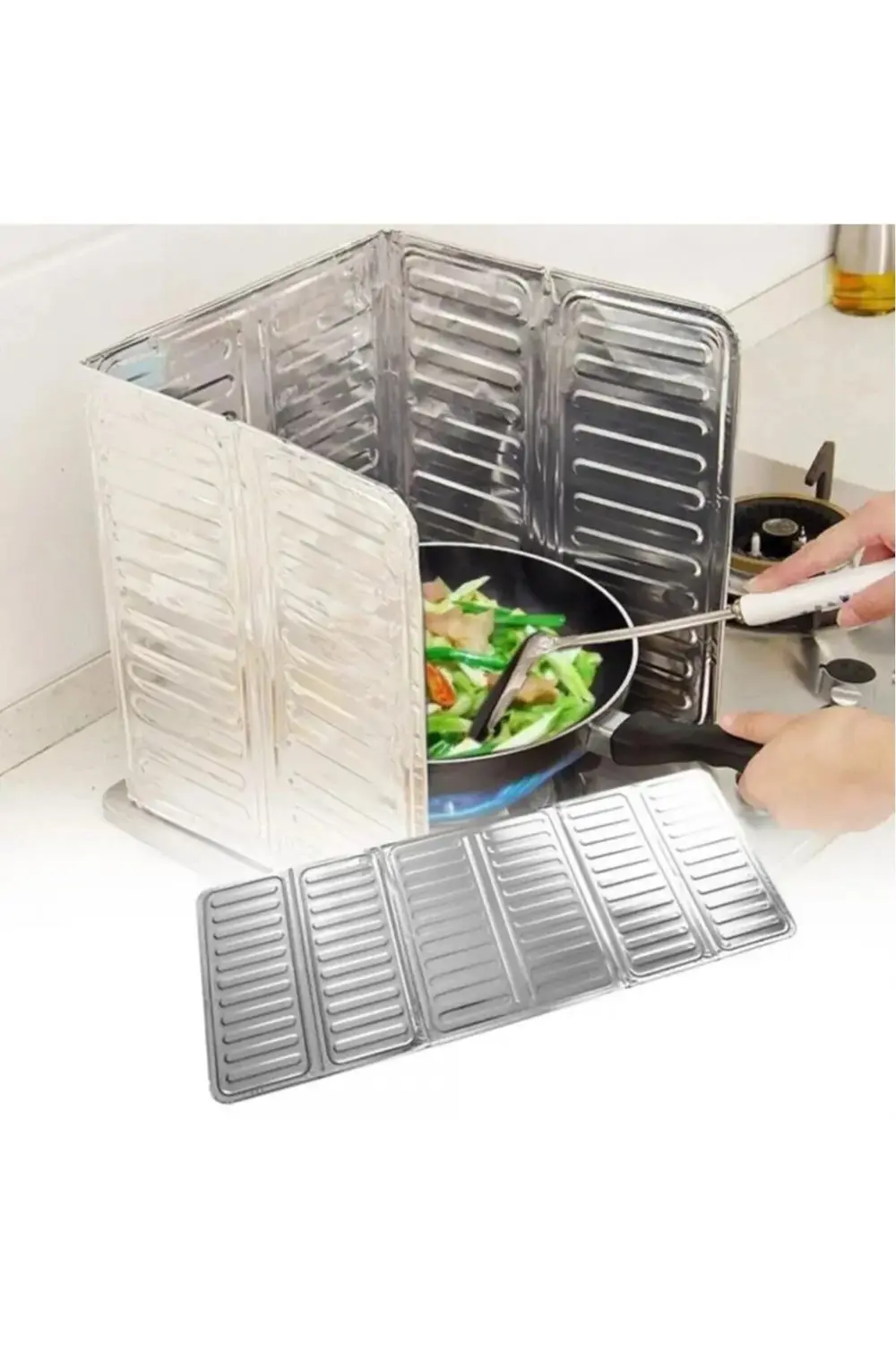 1 Adet Ocak Arkası Yağ Koruyucu Katlanır Plaka halinde Alüminyum