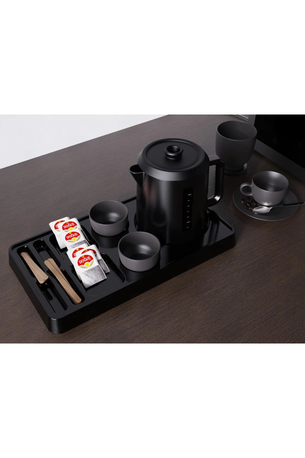 1 Adet Otel Servis Karşılama Sunum İkram Tepsisi 9 Bölmeli Plasti