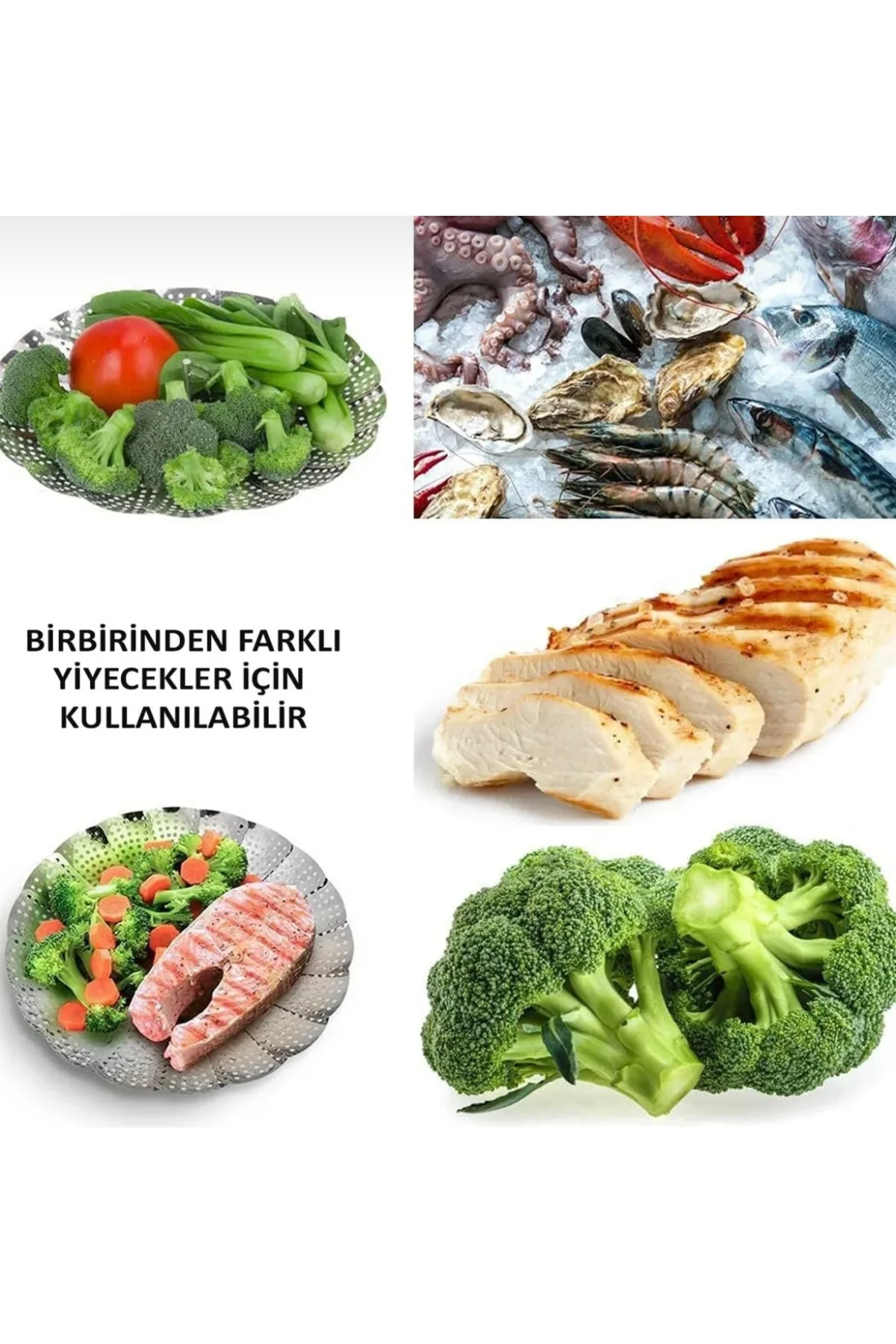 1 Adet Paslanmaz Çelik Buharda Sebze Meyve Haşlama Pişirme Aparat
