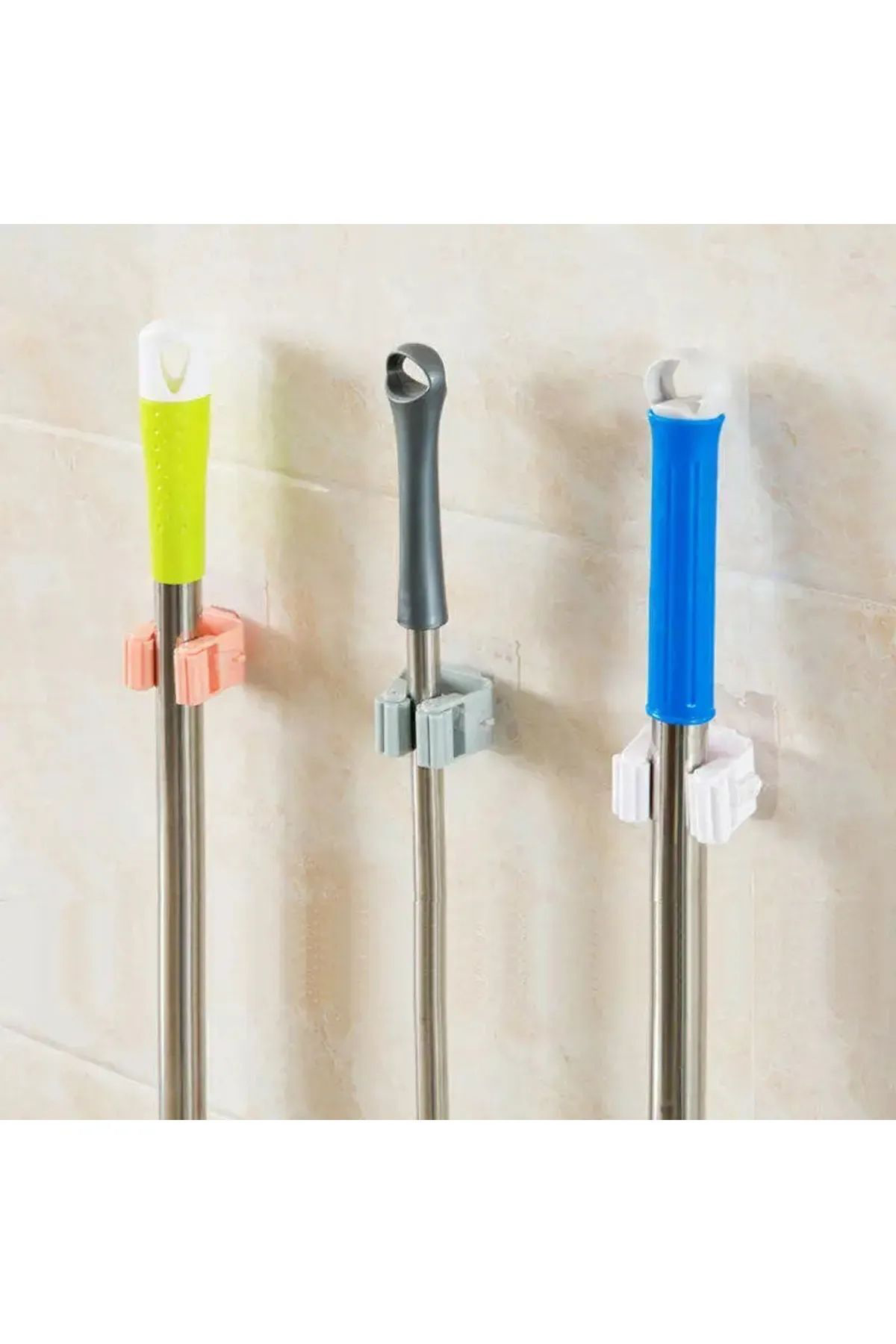 1 Adet Paspas Süpürge Fırça Ve Mop Askısı Sap Tutucu Mutfak Banyo