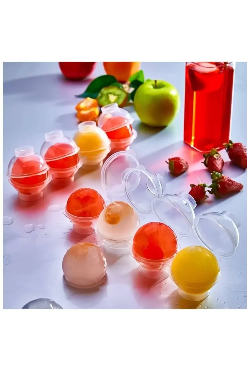 1 Adet Pratik 4'lü Top Buz Kalıbı Sihirli 4'lü Küre Buz Kalıbı Si