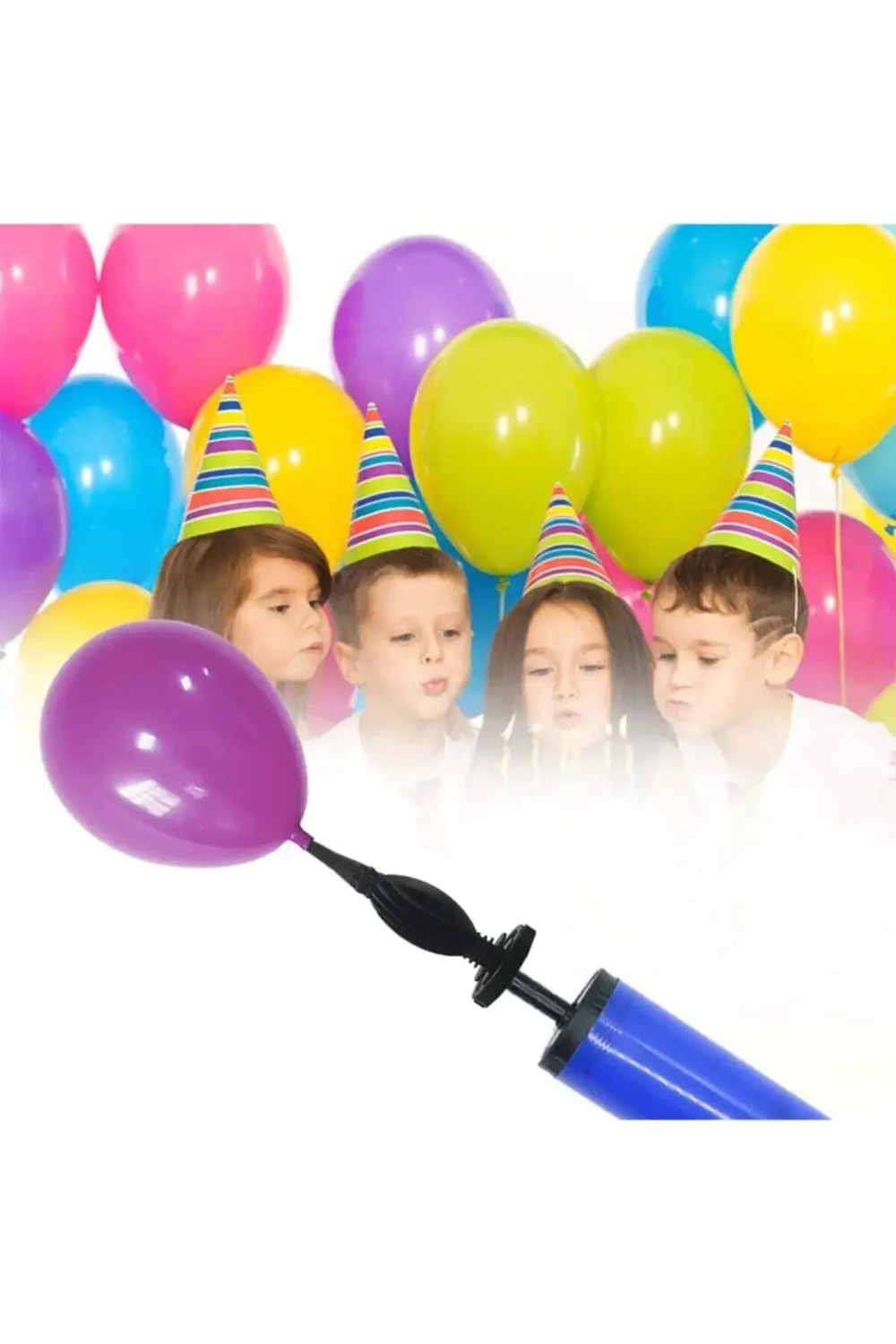 Parti Kırtasiye 1 Adet Renkli Balon Şişirme Pompası