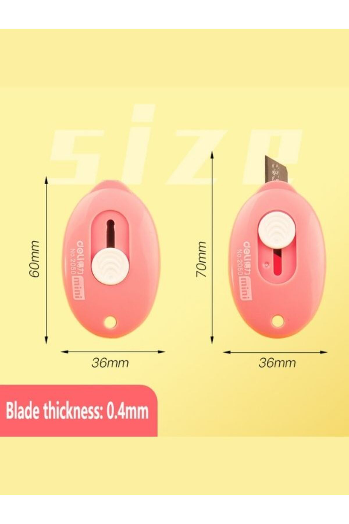 1 Adet Renkli Mini Çelik Bıçaklı Falçata Maket Bıçağı BSND9-V63X1