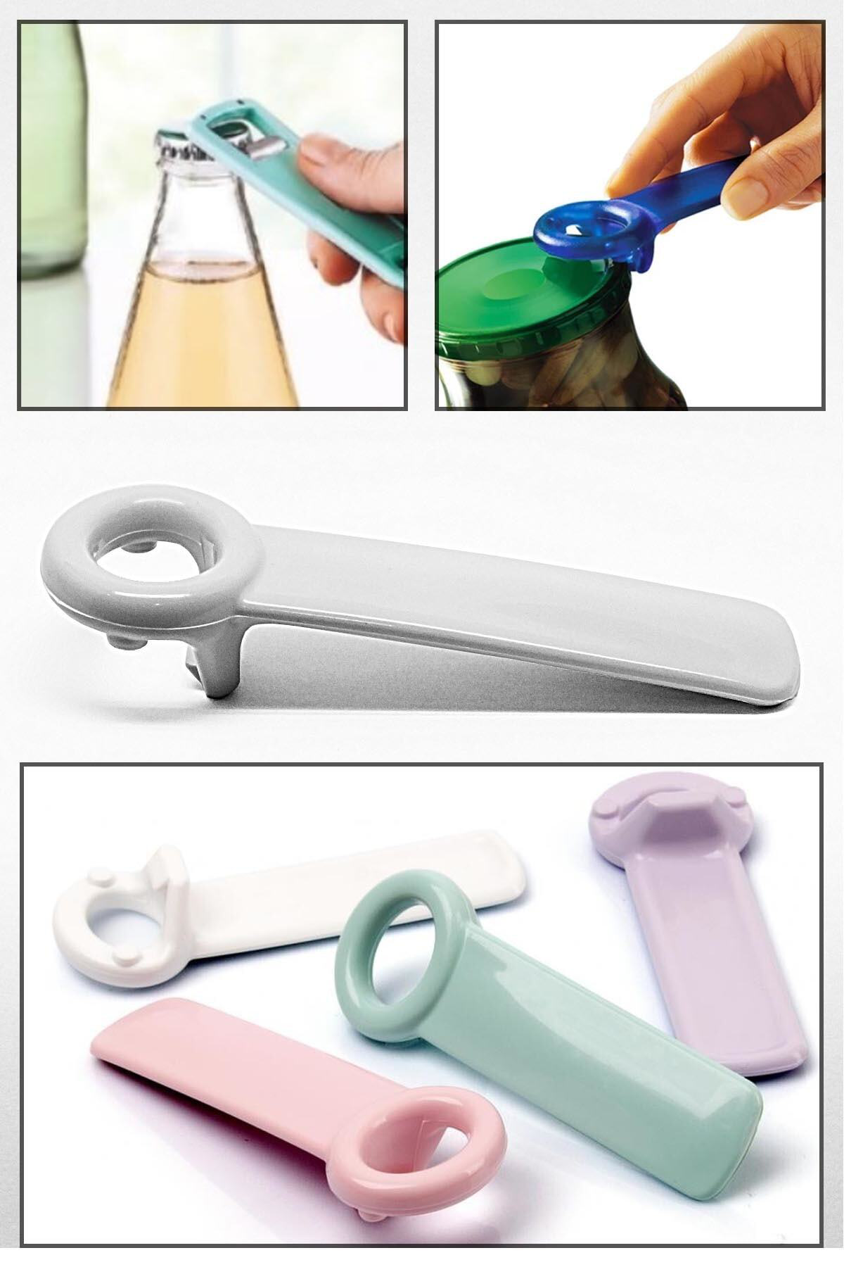 1 Adet Renkli Sert Plastik Şişe Kapağı ve Kavanoz Açacağı KPF4-87