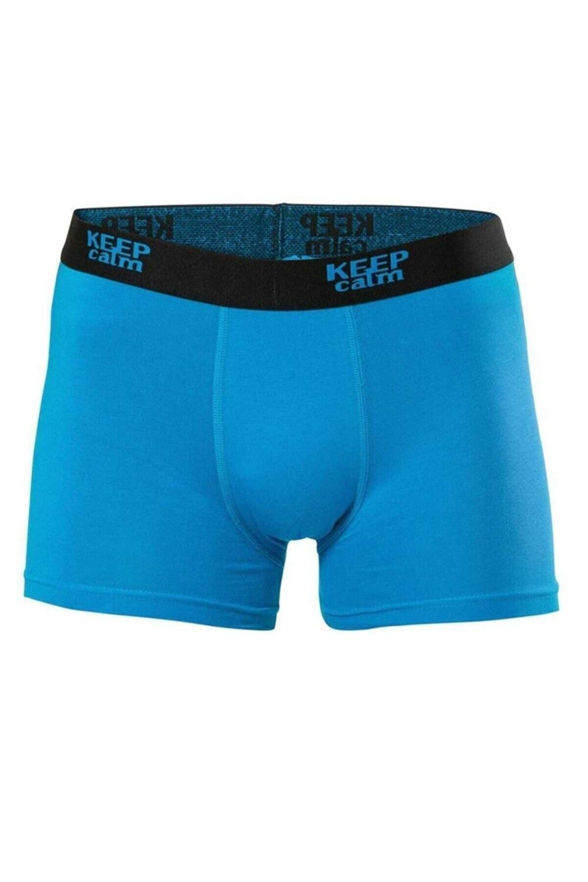 1 Adet Saks Renk Likralı Modal Boxer