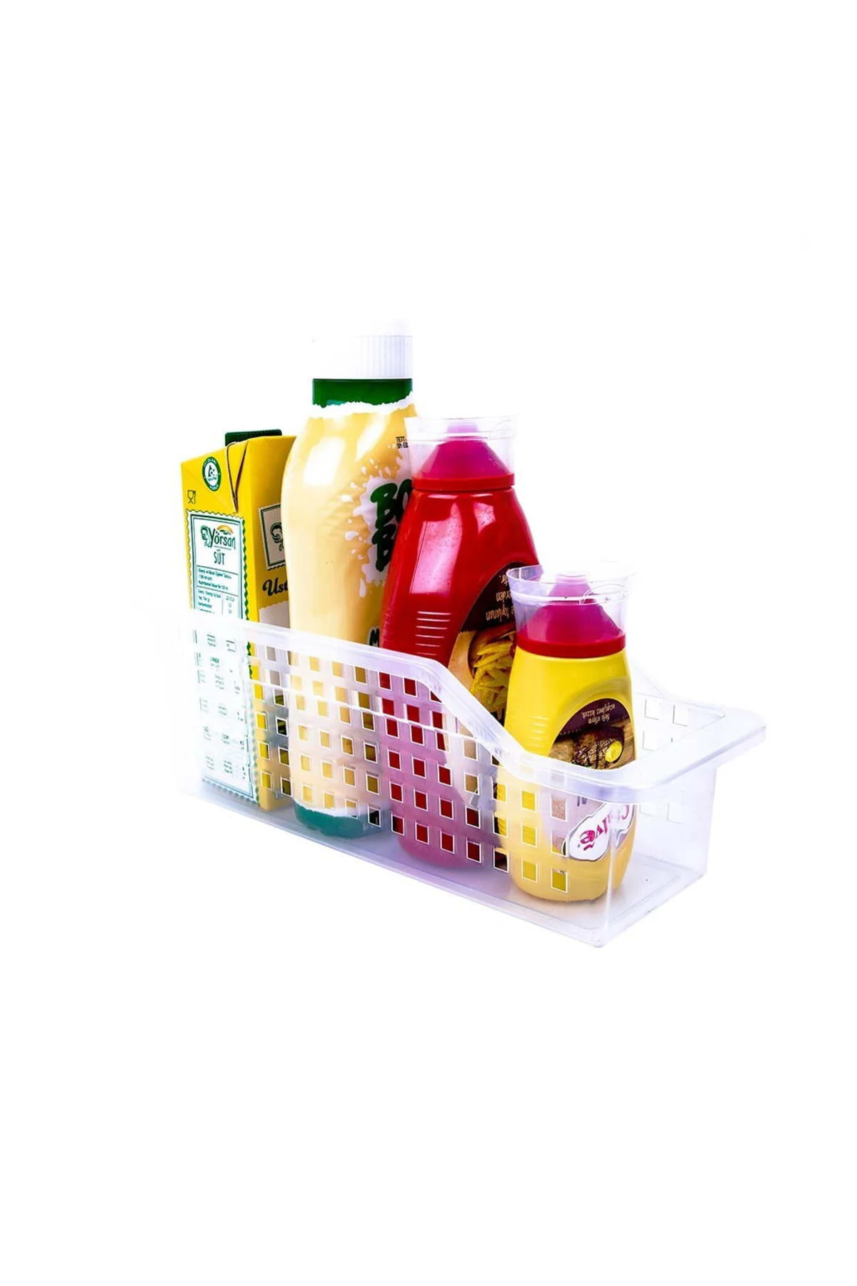 1 Adet Şeffaf Dolap İçi Düzenleyici Sepet, Buzdolabı İçi Düzenlem