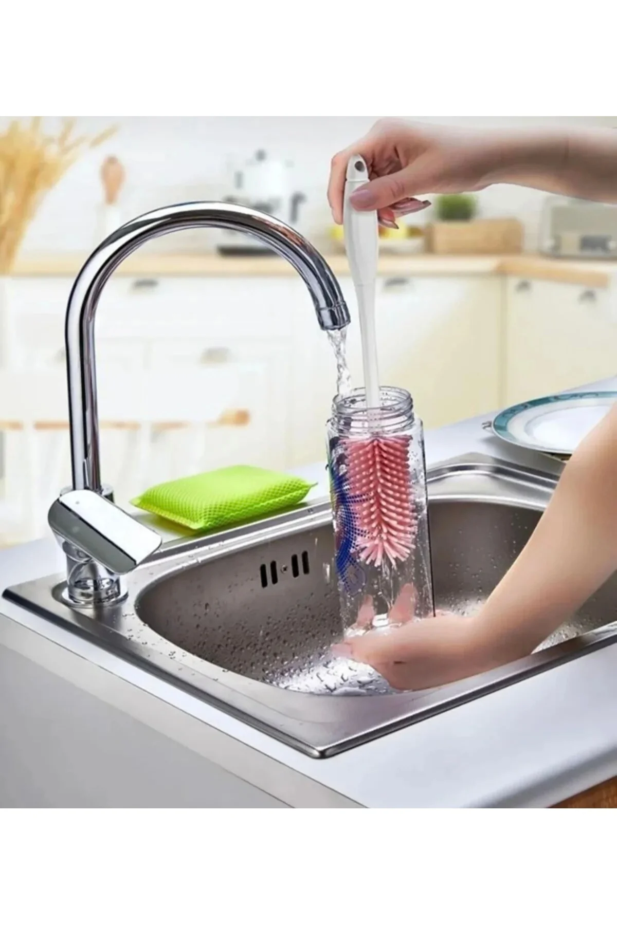 1 Adet Silikon Uçlu Ekstra Yumuşak Kıllı Sağlam Kavanoz Bardak Şi