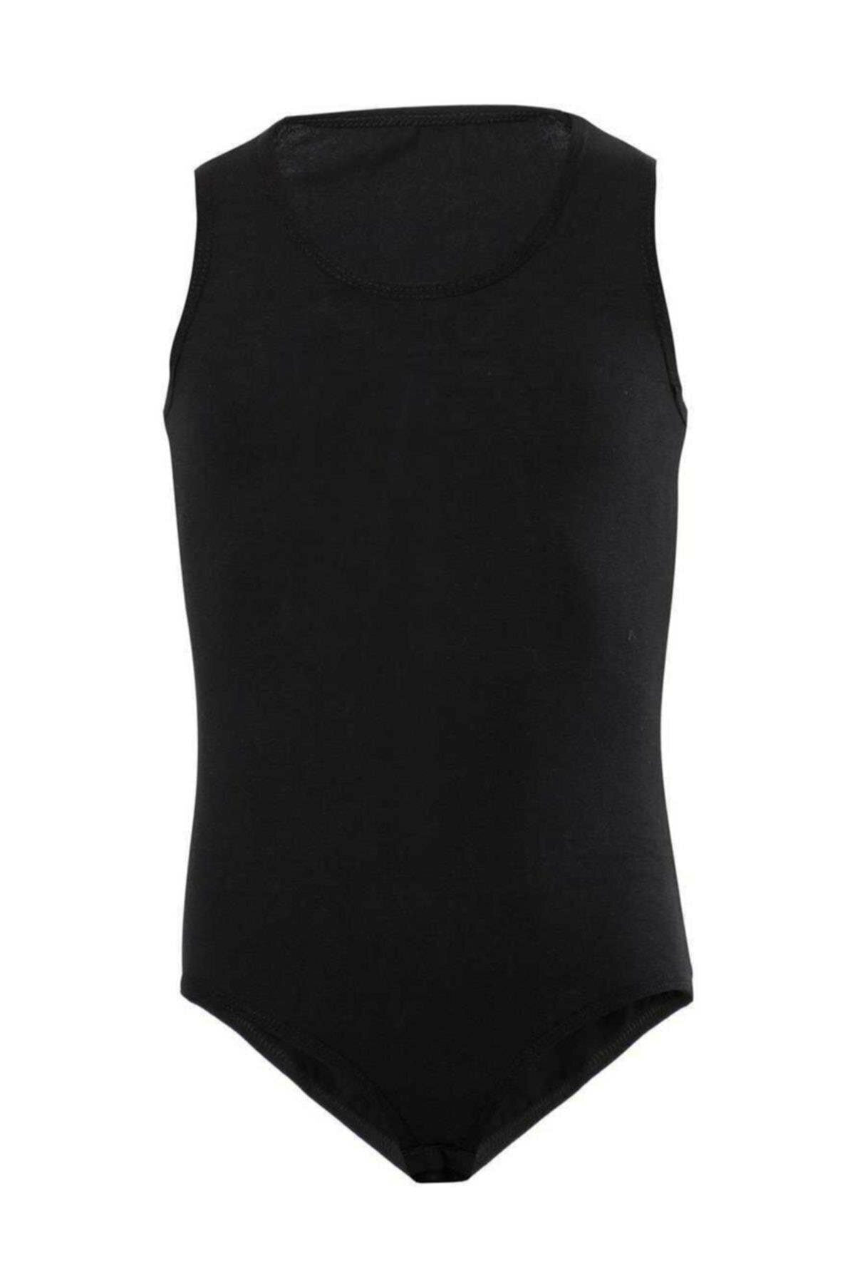 Namaldı 1 Adet Siyah Renk Geniş Askılı Çocuk Çıtçıtlı Badi