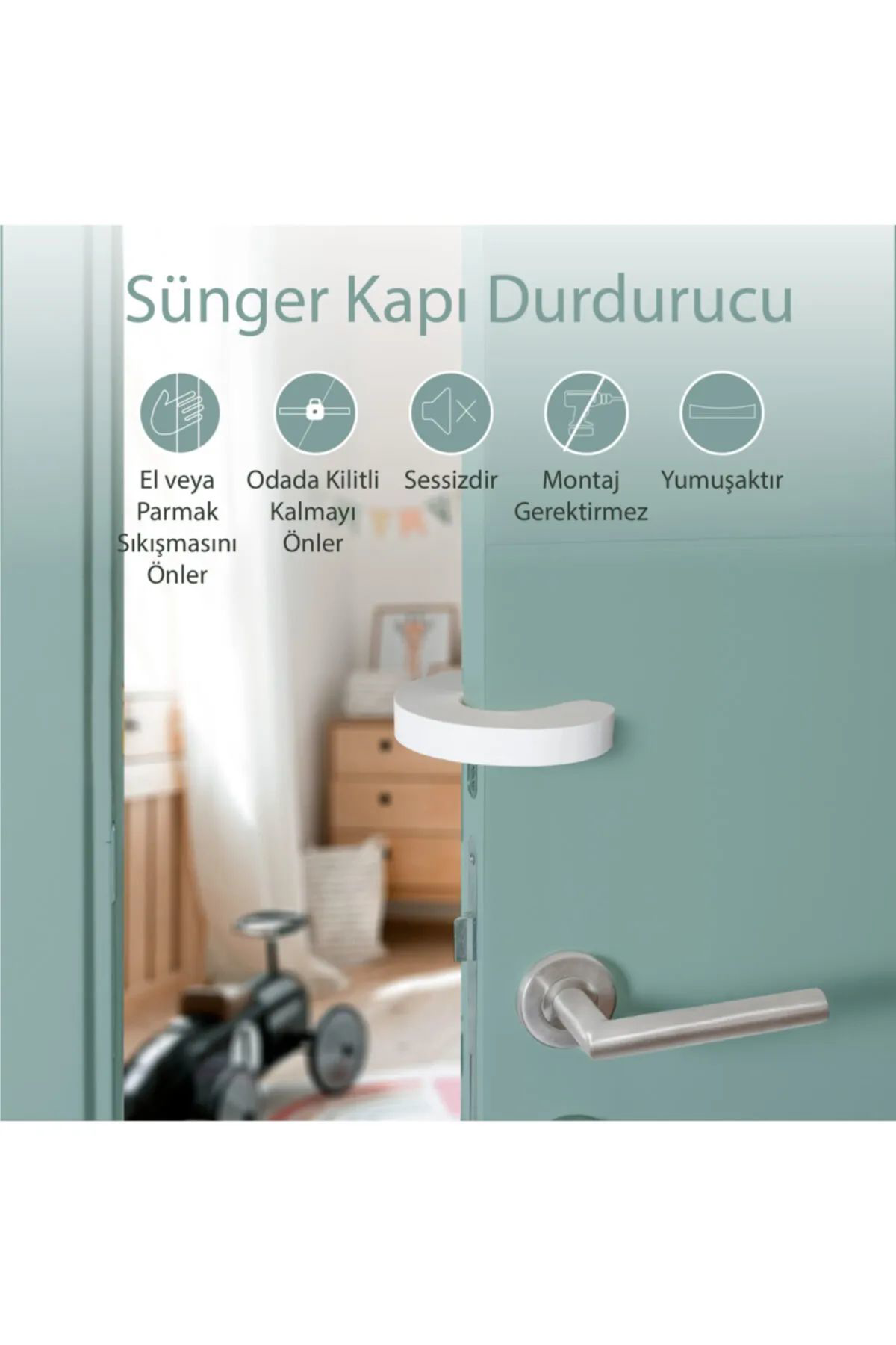 Just Cheap Store 1 Adet Sünger Kapi Durdurucu Bebek Güvenliği Koruyucu