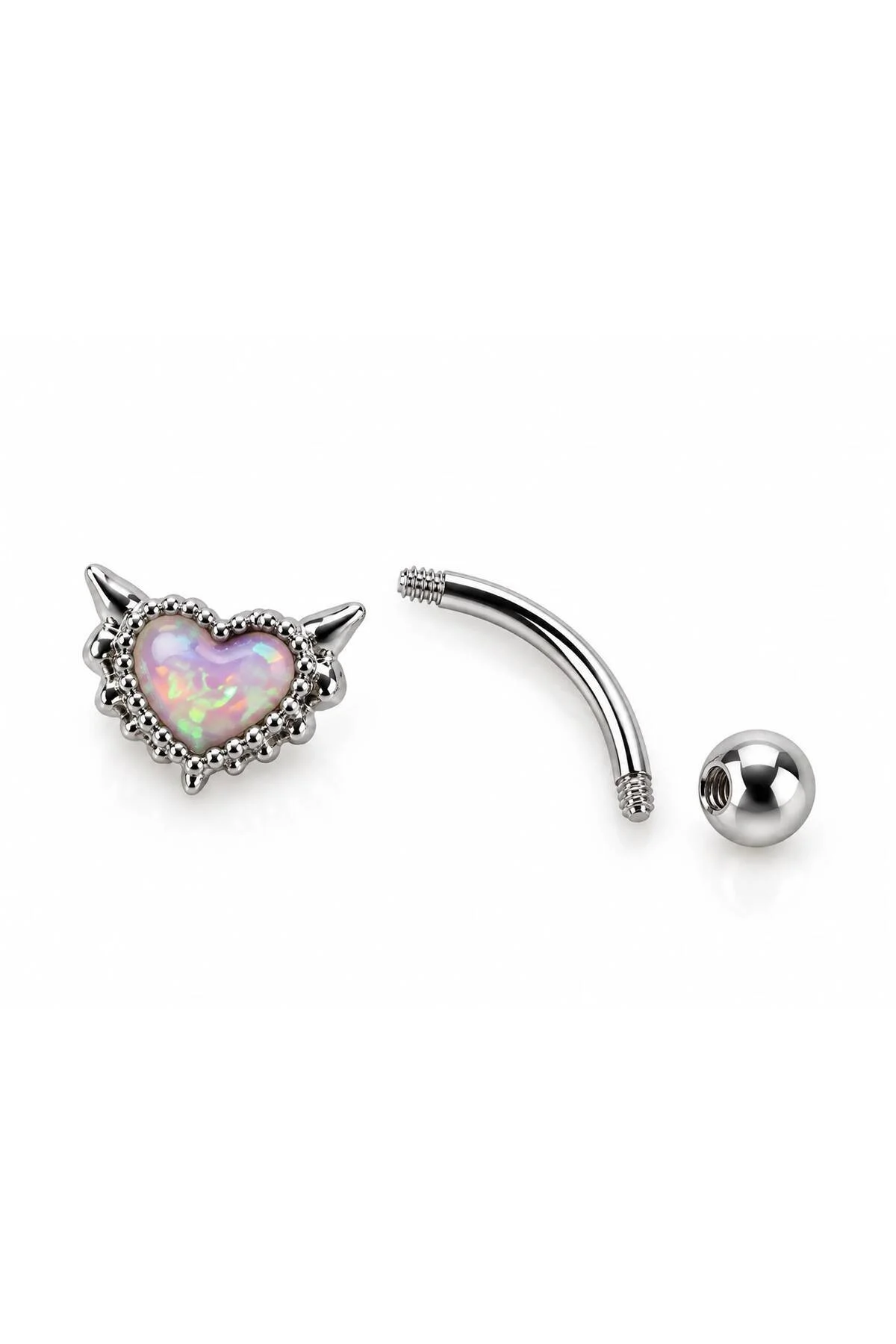 1 adet taşlı kalpli rook piercing 1 adet taşlı kalpli rook piercing