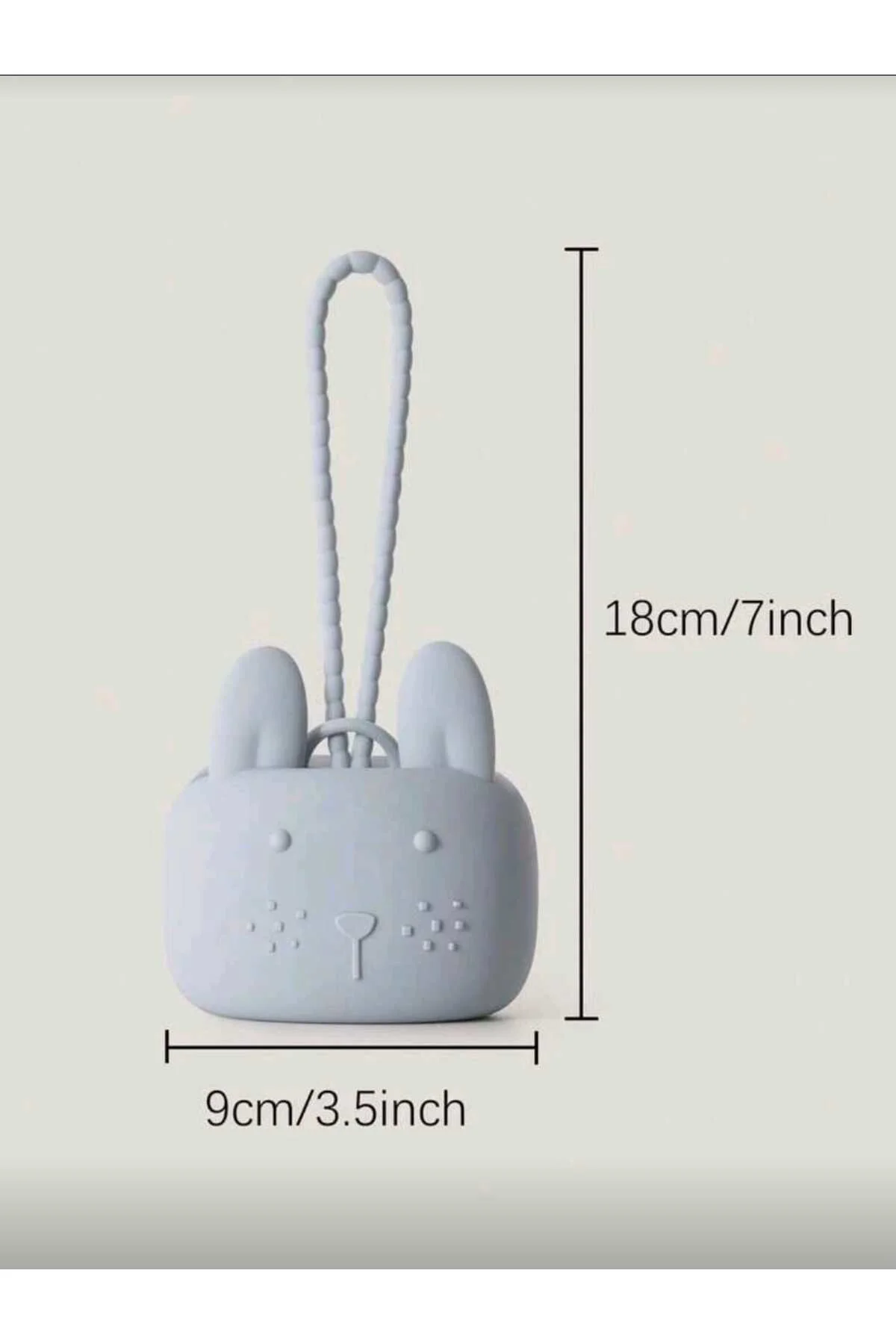 1 Adet Tavşan Figürlü Silikon Emzik Kılıfı Kutusu (Mavi)