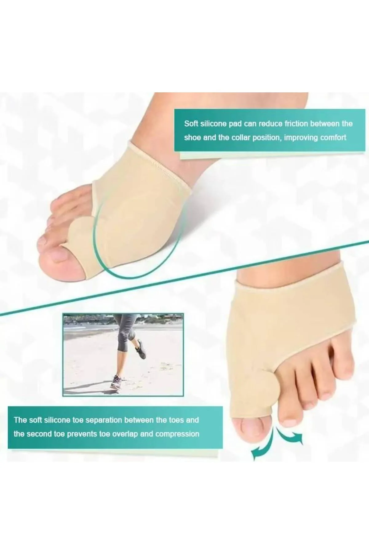 1 Adet Tekstil Makaralı Bunyon Koruyucu Halluks Valgus