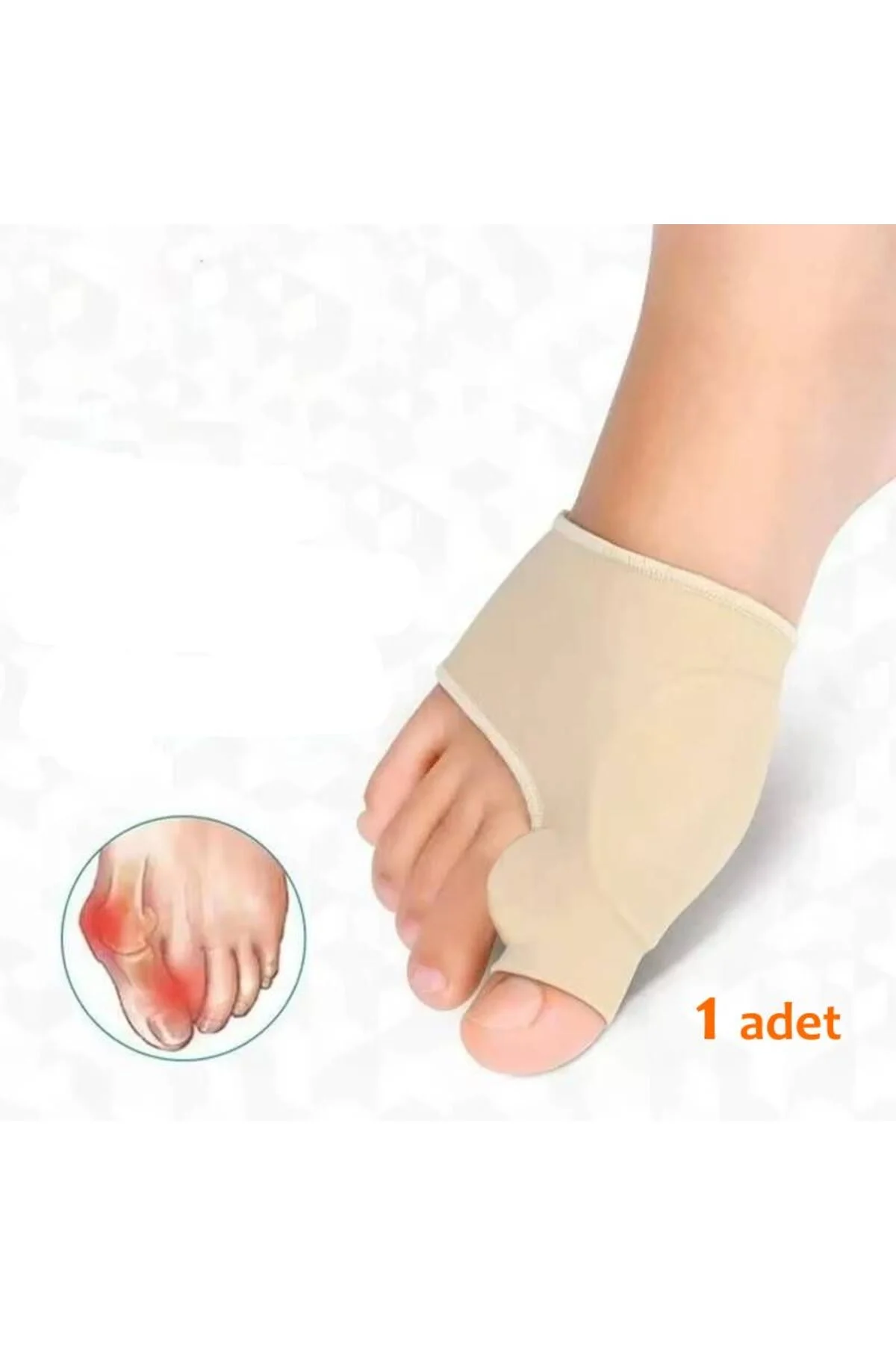 1 Adet Tekstil Makaralı Bunyon Koruyucu Halluks Valgus