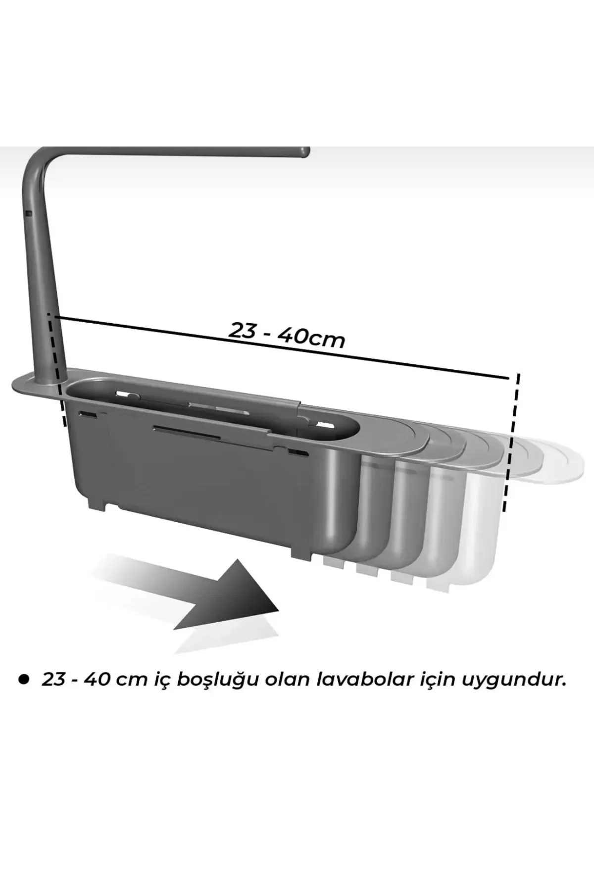 1 Adet Teleskobik Ayarlanabilir Lavabo Düzenleyici