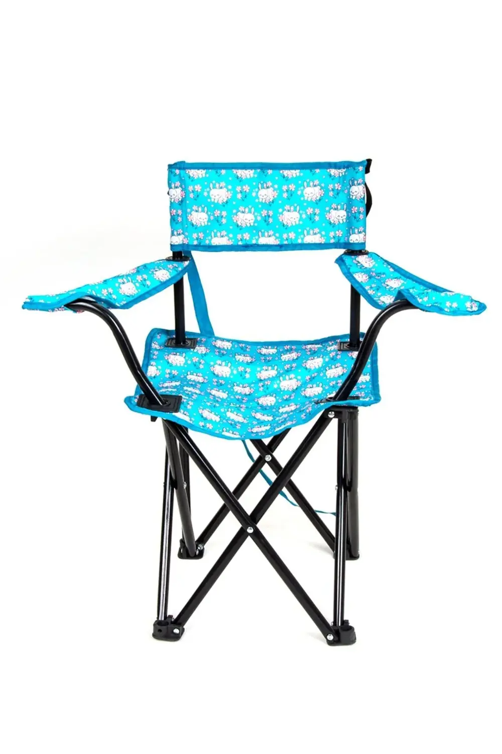 1 Adet Turkuaz Katlanır Çocuk Kamp Sandalyesi Çocuklar İçin Metal