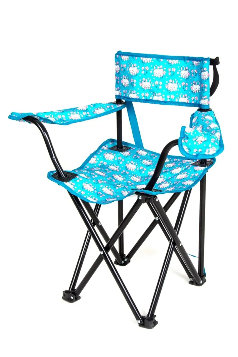 1 Adet Turkuaz Katlanır Çocuk Kamp Sandalyesi Çocuklar İçin Metal