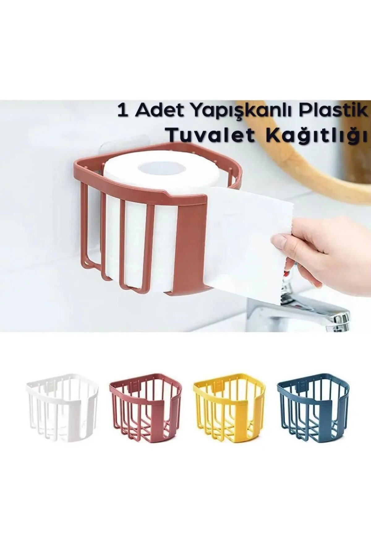 1 Adet Yapışkanlı Pratik Tuvalet Kağıdı Sepeti Çok Fonksiyonlu Ba