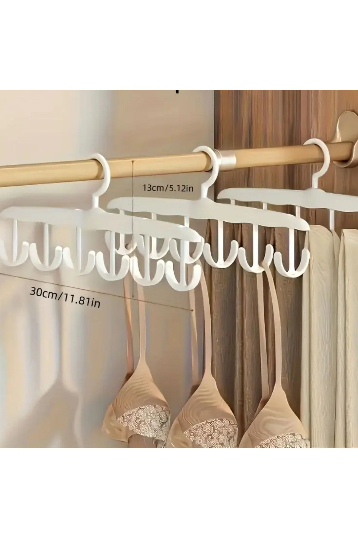 1 Adet Yer Tasarruflu 6 Kancalı Plastik Dolap İçi Düzenleyici Pra