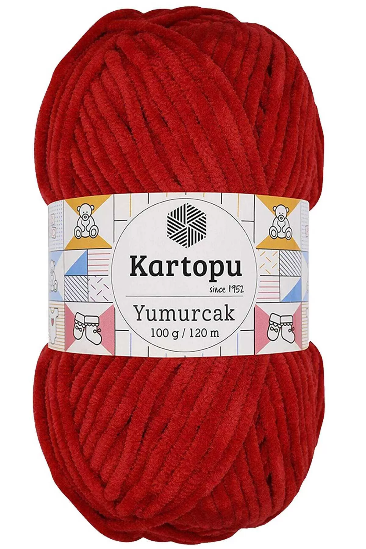 Just Cheap Store 1 Adet Yumurcak Kadife El Örgü İpi Kirmizi K126