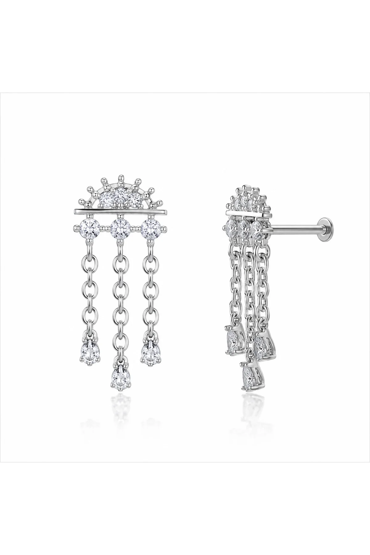 1 ADET ZİRKON TAŞLI HELİX FLAT CONCH LOBE UYUMLU PİERCİNG Fiyatı, Yorumları ve Özellikleri