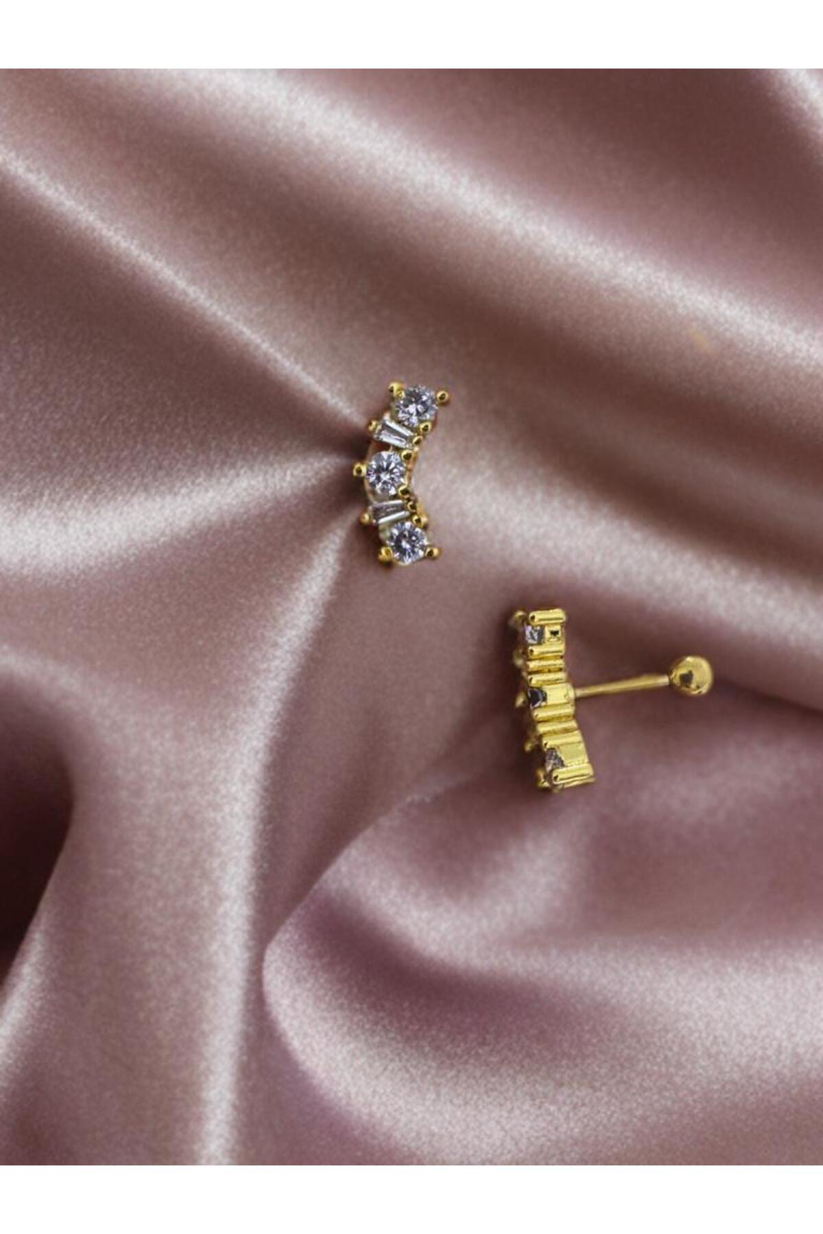 1 ADET ZİRKON TAŞLI helix tragus conch uyumlu piercing Fiyatı, Yorumları ve Özellikleri
