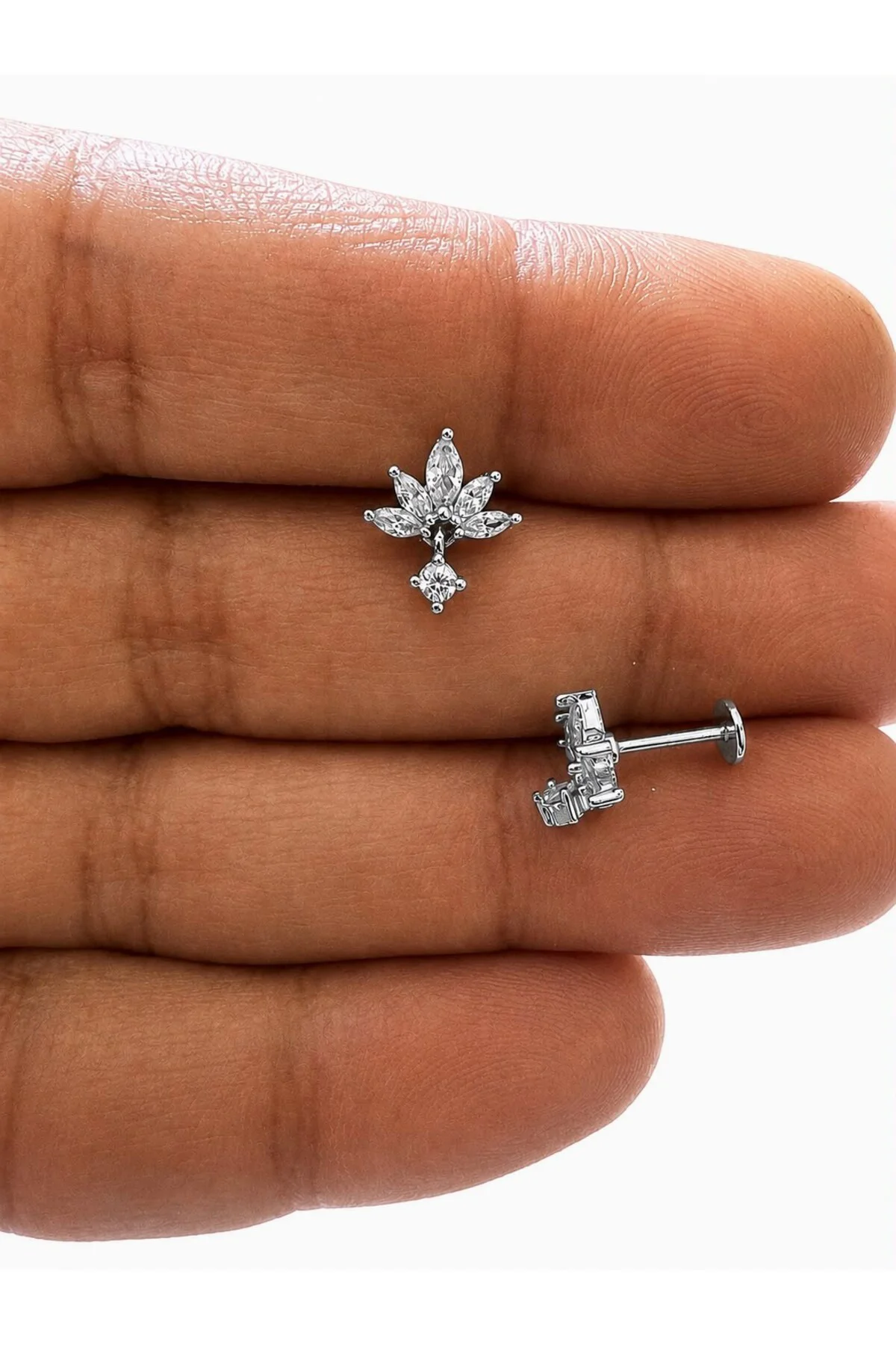 1 ADET ZİRKON TAŞLI HELİX TRAGUS LOBE UYUMLU PİERCİNG Fiyatı, Yorumları ve Özellikleri