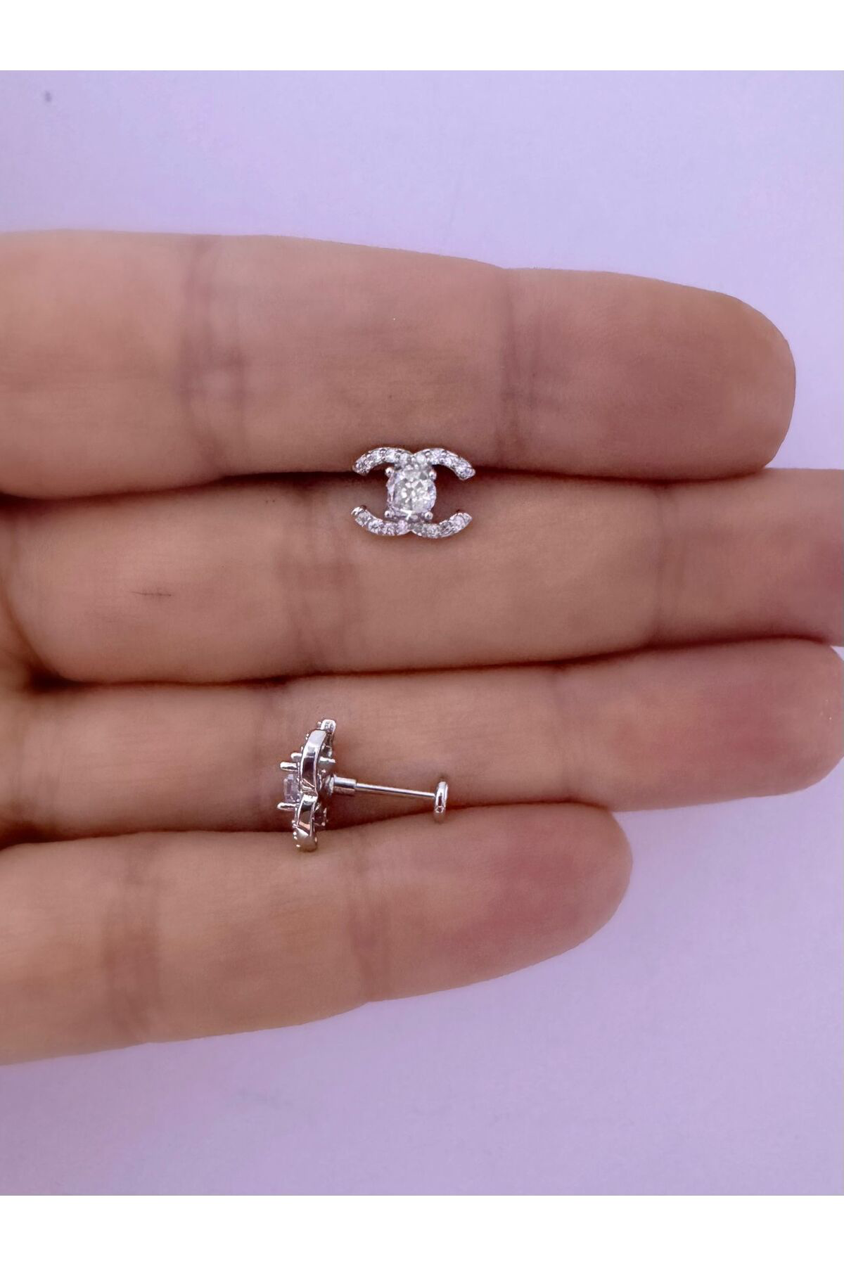 1 ADET ZİRKON TAŞLI TRAGUS HELİX LOBE UYUMLU PİERCİNG KÜPE