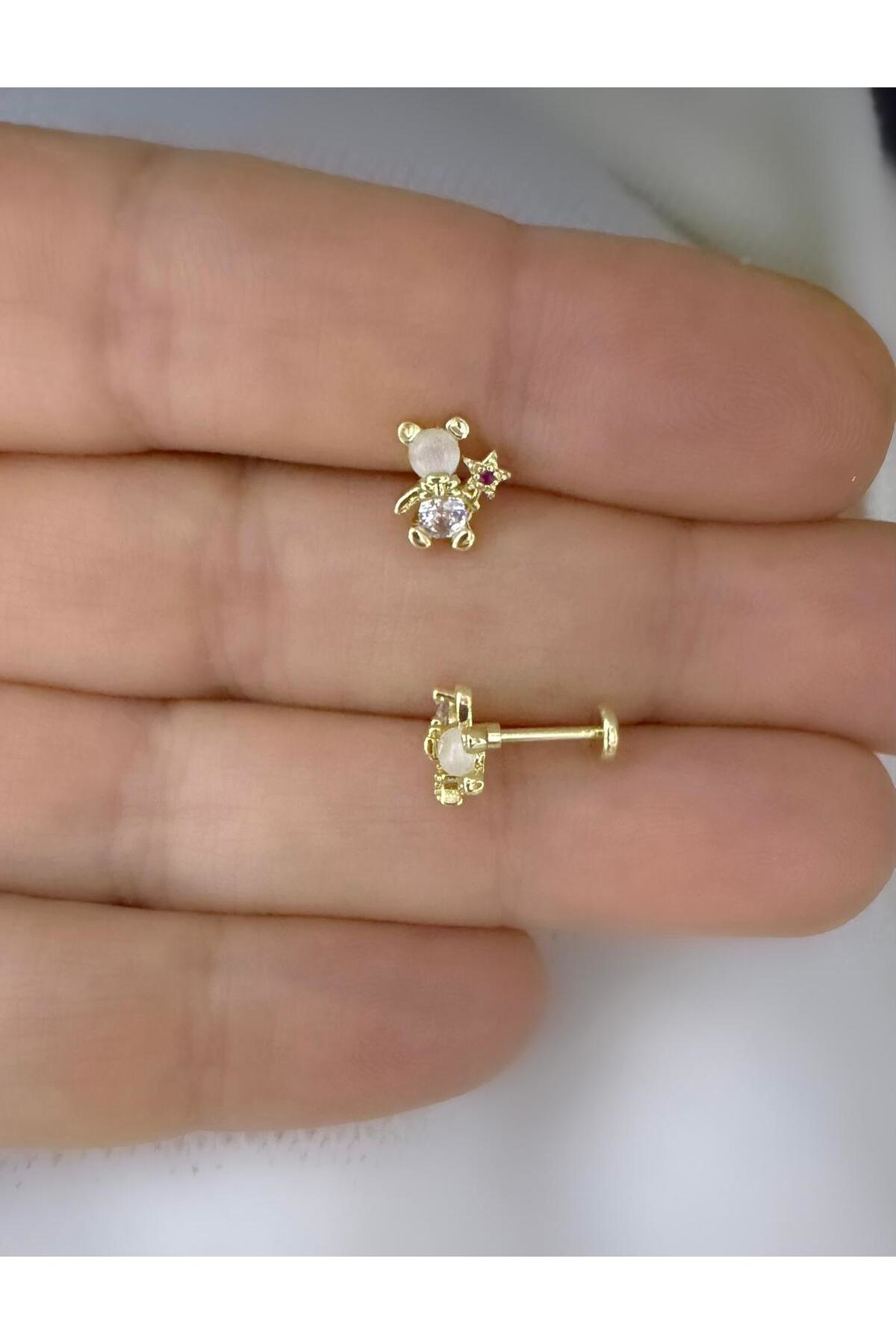 1 ADET ZİRKON TAŞLI AYICIK TRAGUS HELİX LOBE UYUMLU PİERCİNG Fiyatı, Yorumları ve Özellikleri